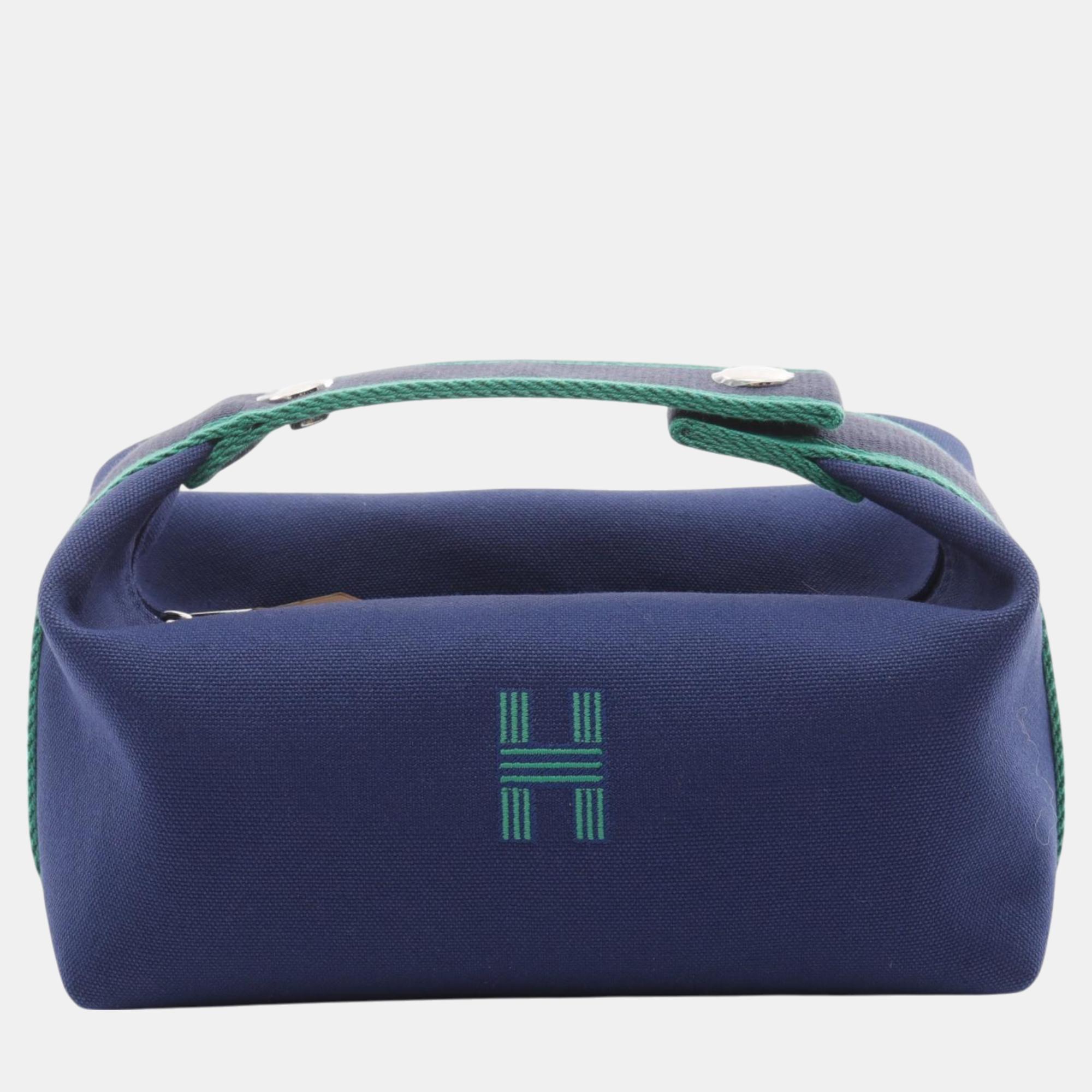 

Hermes Canvas Brid A Brac PM Handbag, Blue