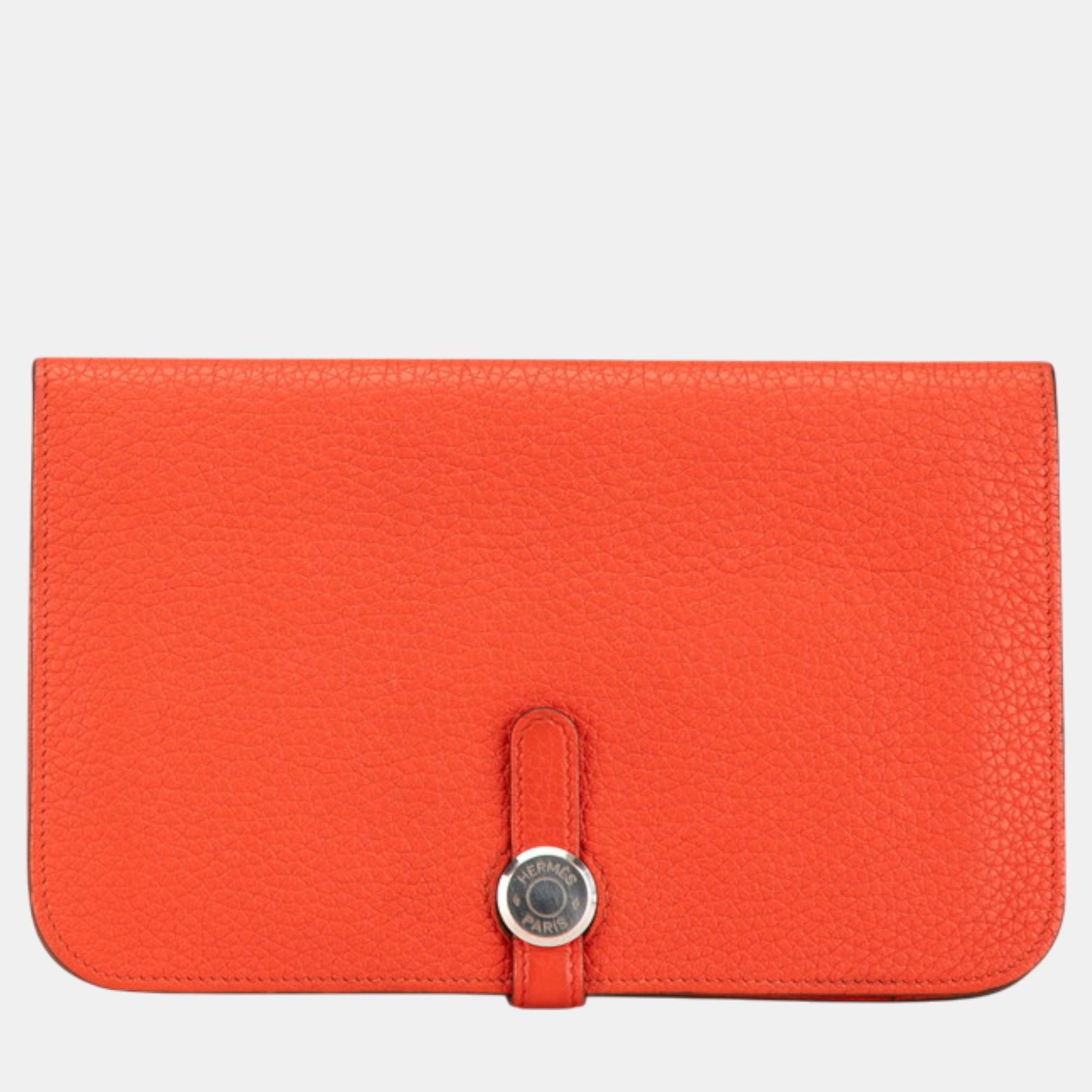 

Hermes Dogon GM Long Wallet Orange