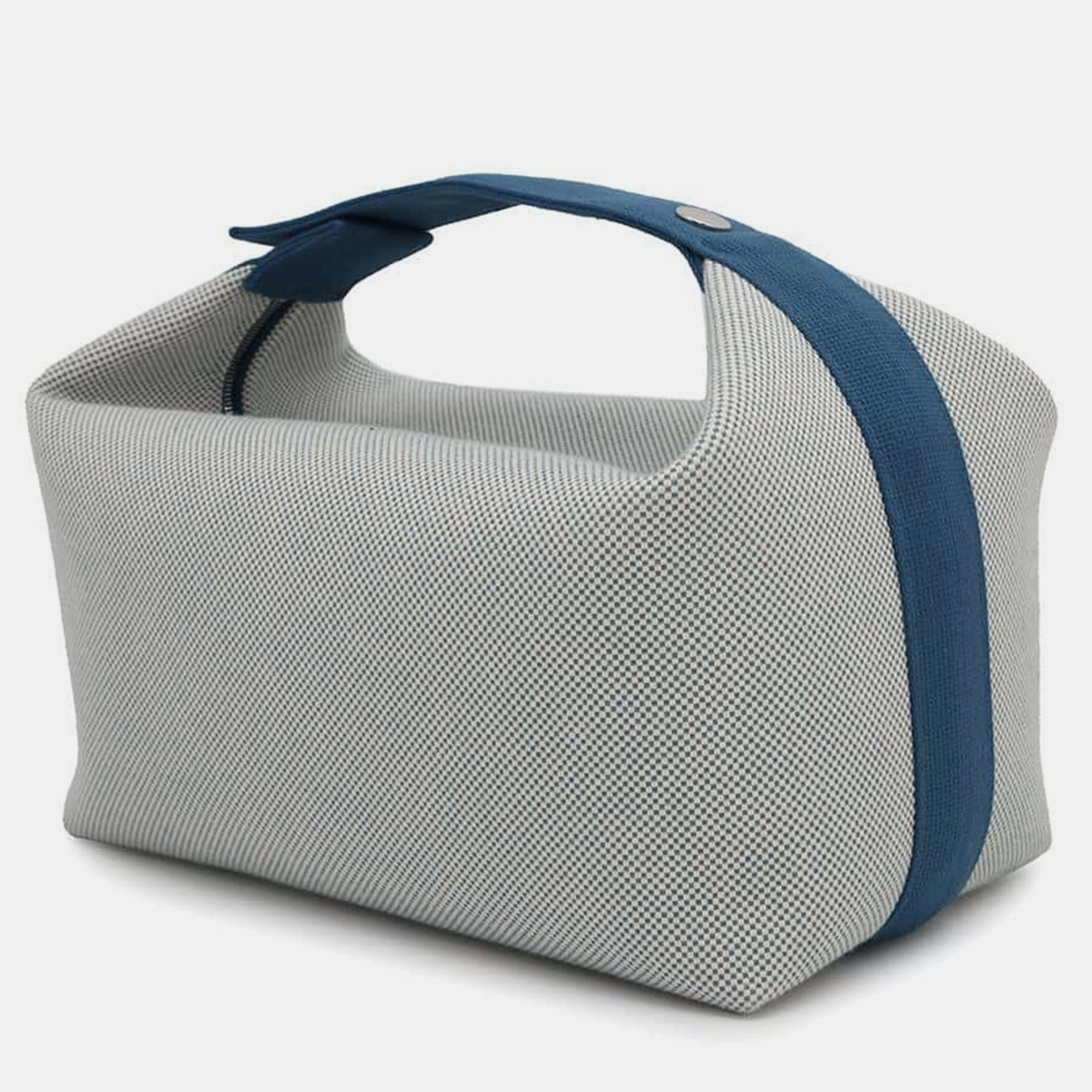 Hermes Black Blue Nattier Canvas Cabriole Bridor GM  Bag 