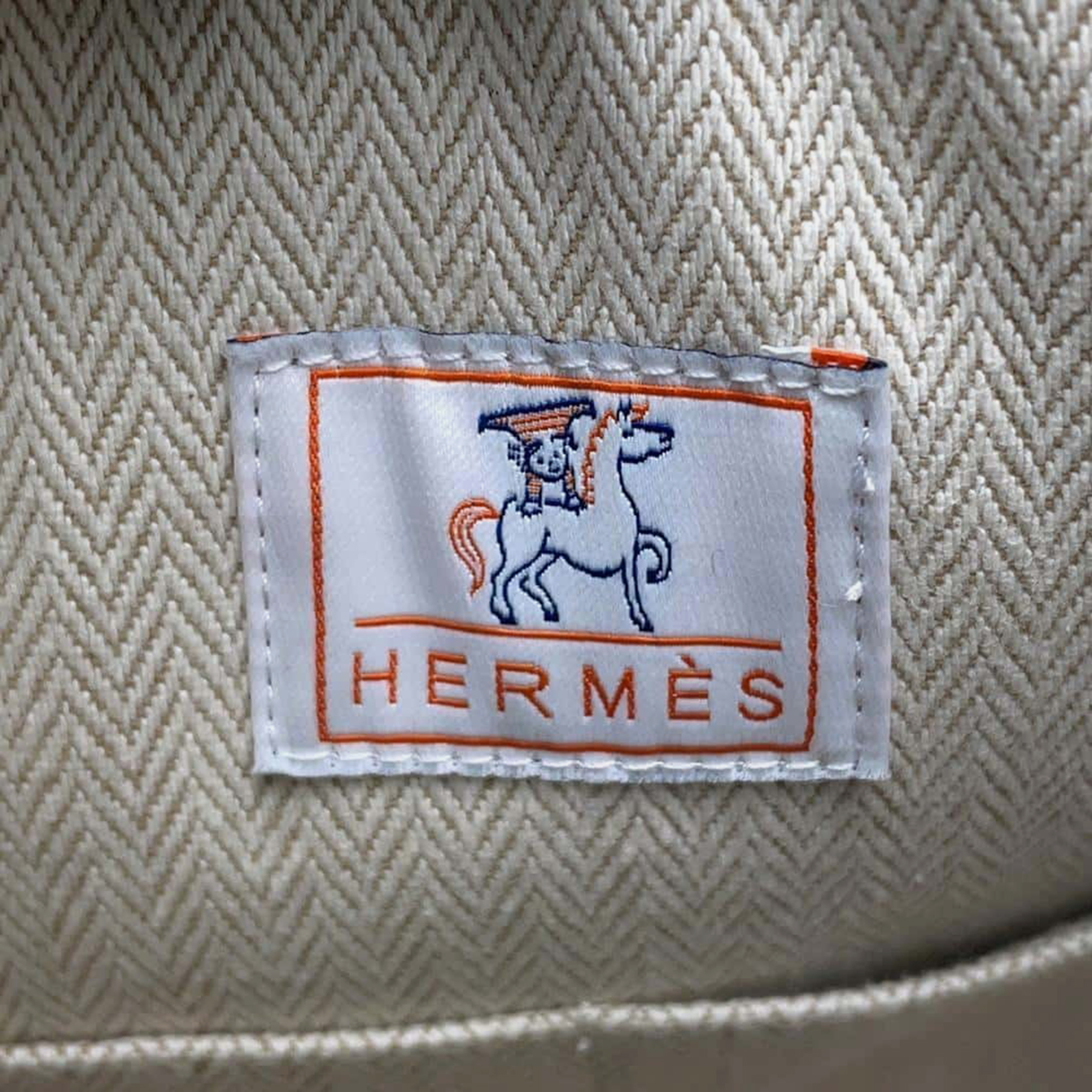 Hermes Black Blue Nattier Canvas Cabriole Bridor GM  Bag 