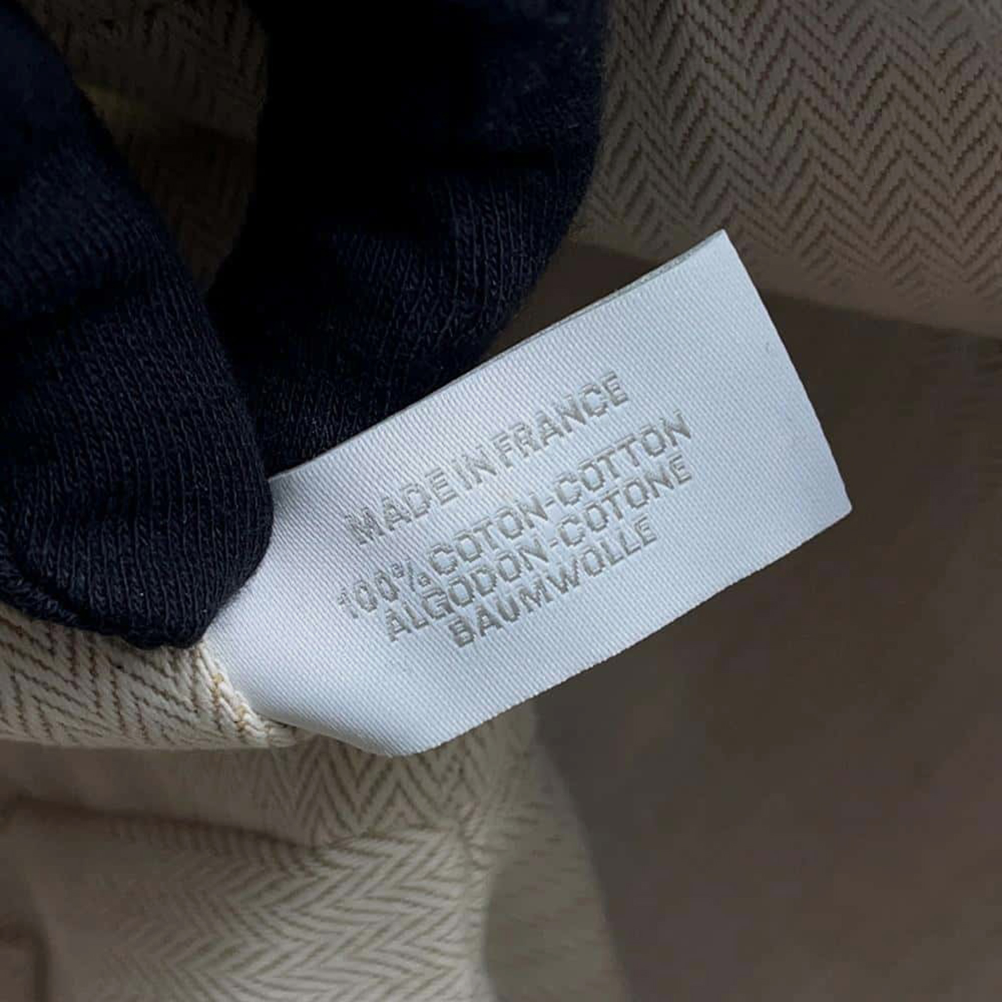 Hermes Black Blue Nattier Canvas Cabriole Bridor GM  Bag 