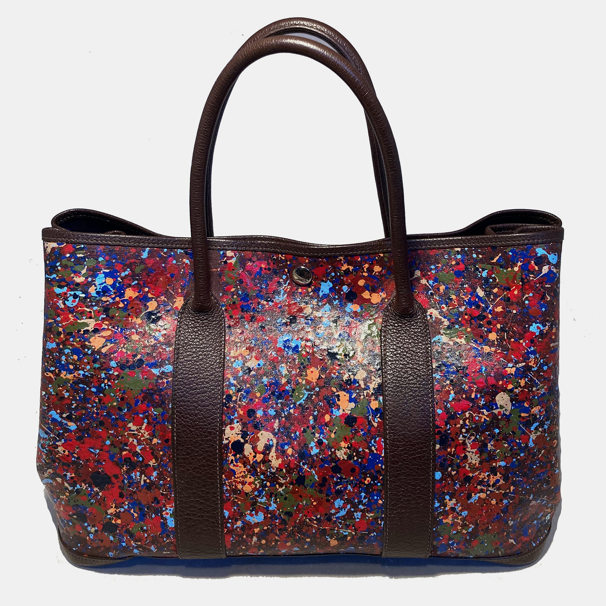 

Hermes Abstract Hand Painted Garden Party 35 Tote, Multicolor