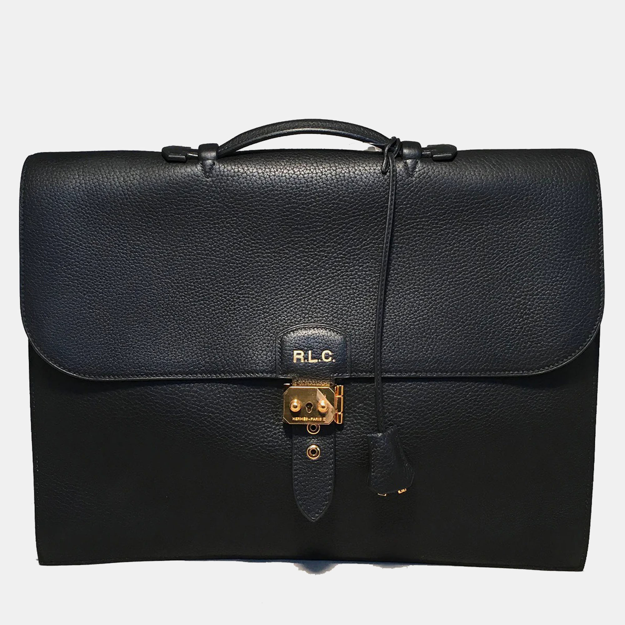 

Hermes Black Noir Togo Sac A Depeches 41 Briefcase