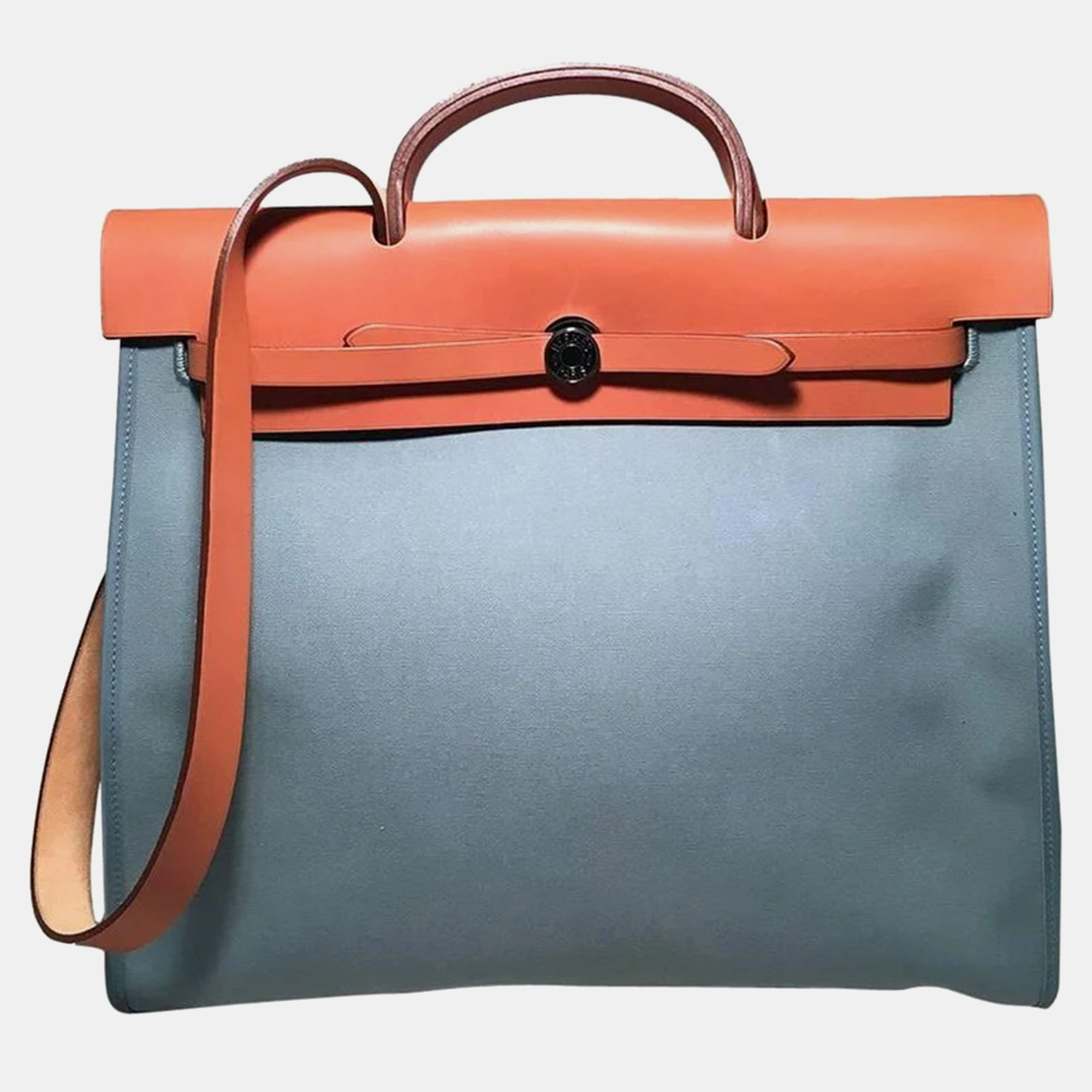 

Hermes Blue Canvas Toile Herbag Tote