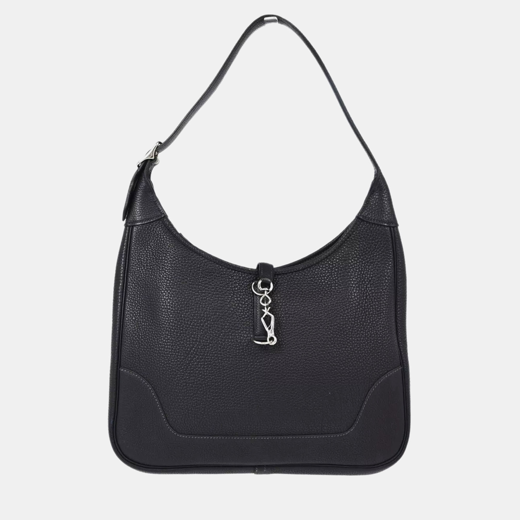 

Hermes Raisin Togo Trim 31 Shoulder Bag, Black