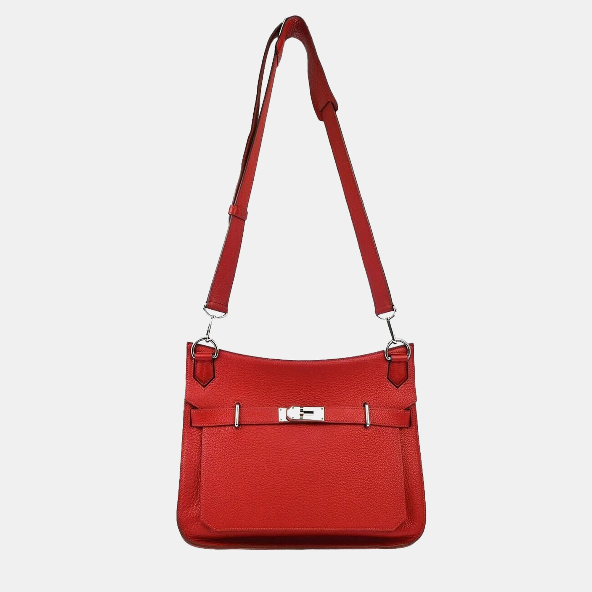 

Hermes Red Taurillon Clemence Jypsiere 34 Shoulder Bag