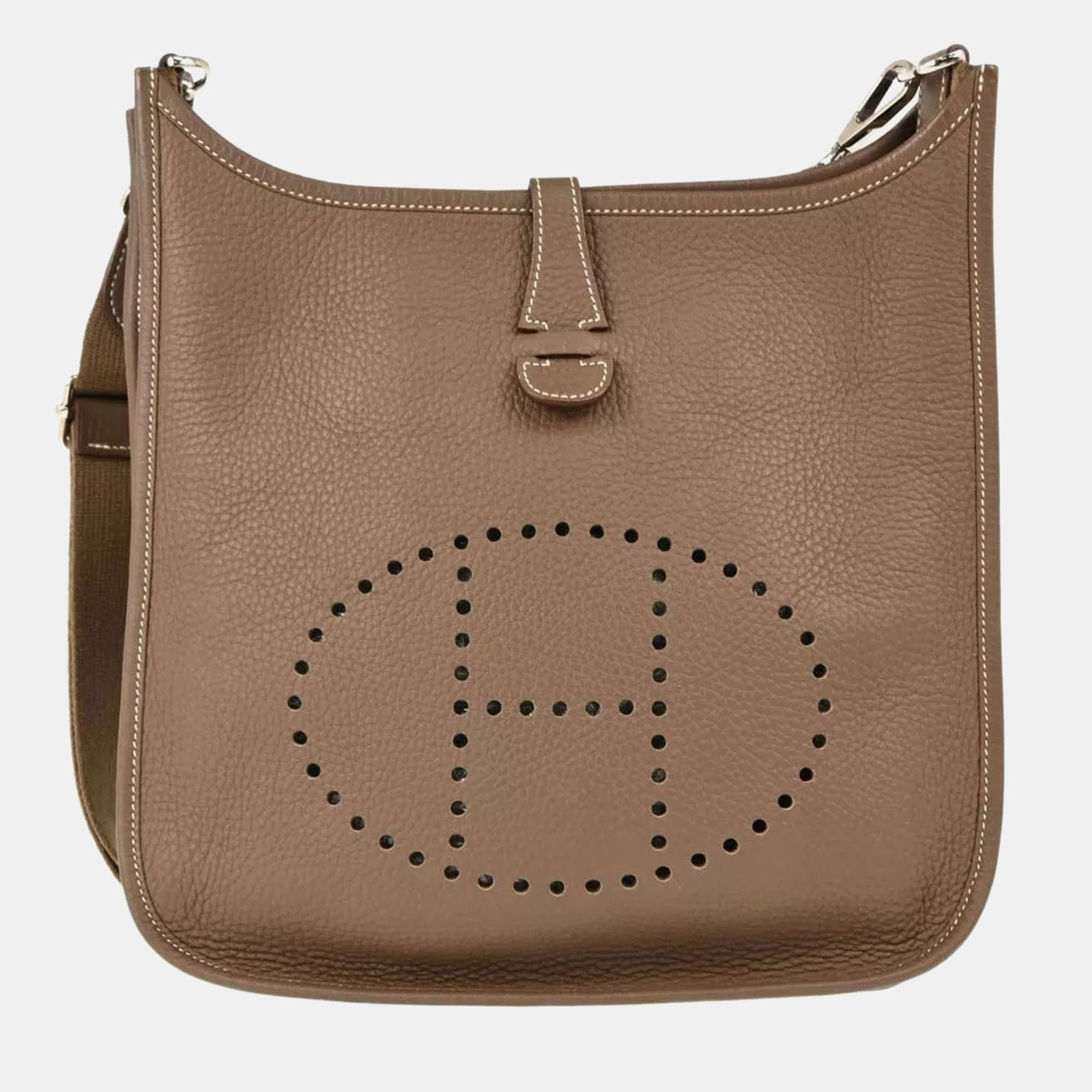 

Hermes Etoupe Taurillon Clemence Evelyne III Shoulder Bag, Brown