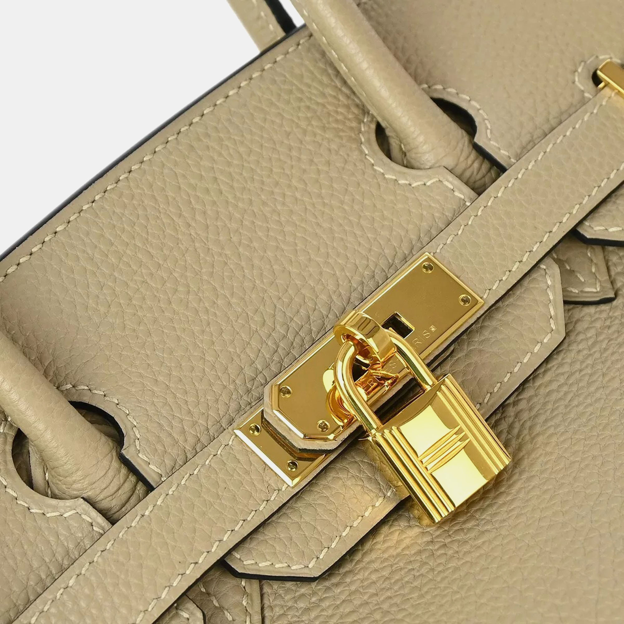 Hermes Tourterelle Gray Togo Leather Birkin 30 Handbag 