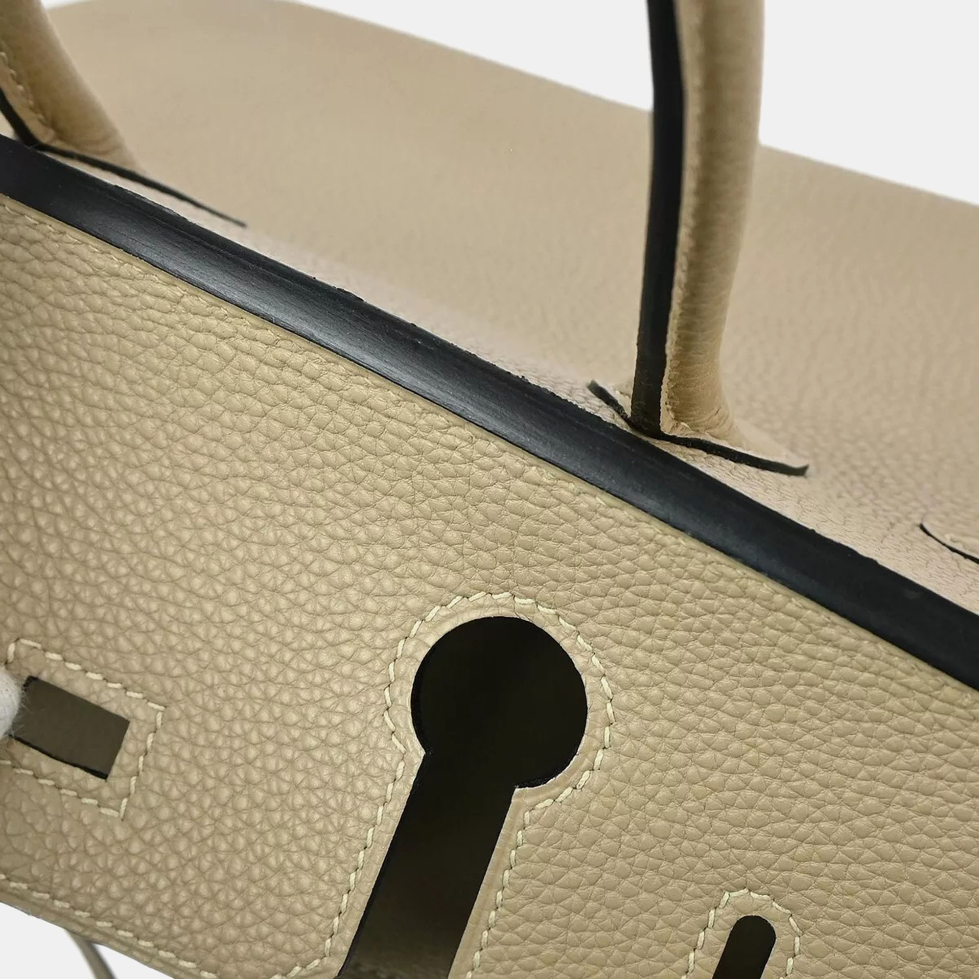 Hermes Tourterelle Gray Togo Leather Birkin 30 Handbag 