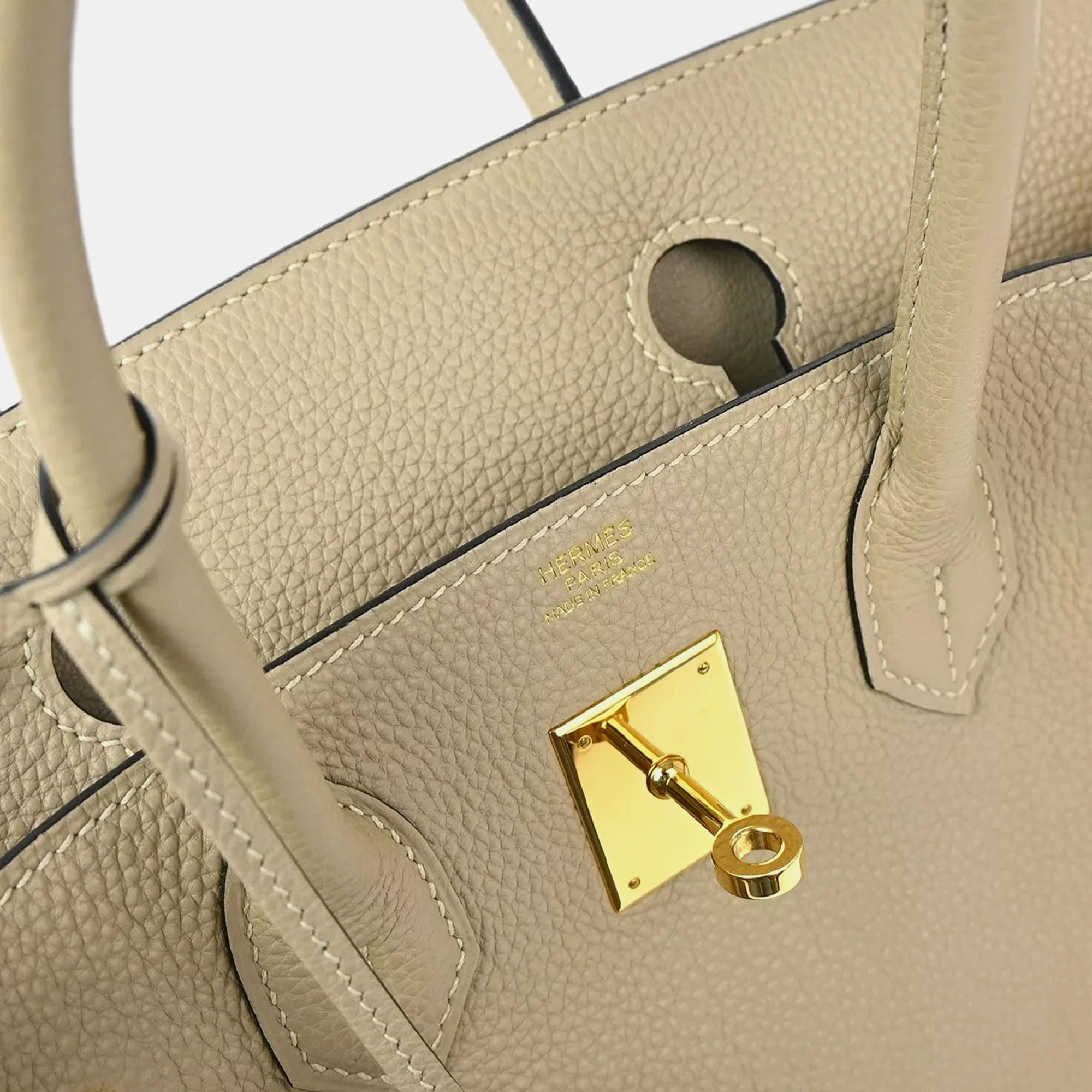Hermes Tourterelle Gray Togo Leather Birkin 30 Handbag 