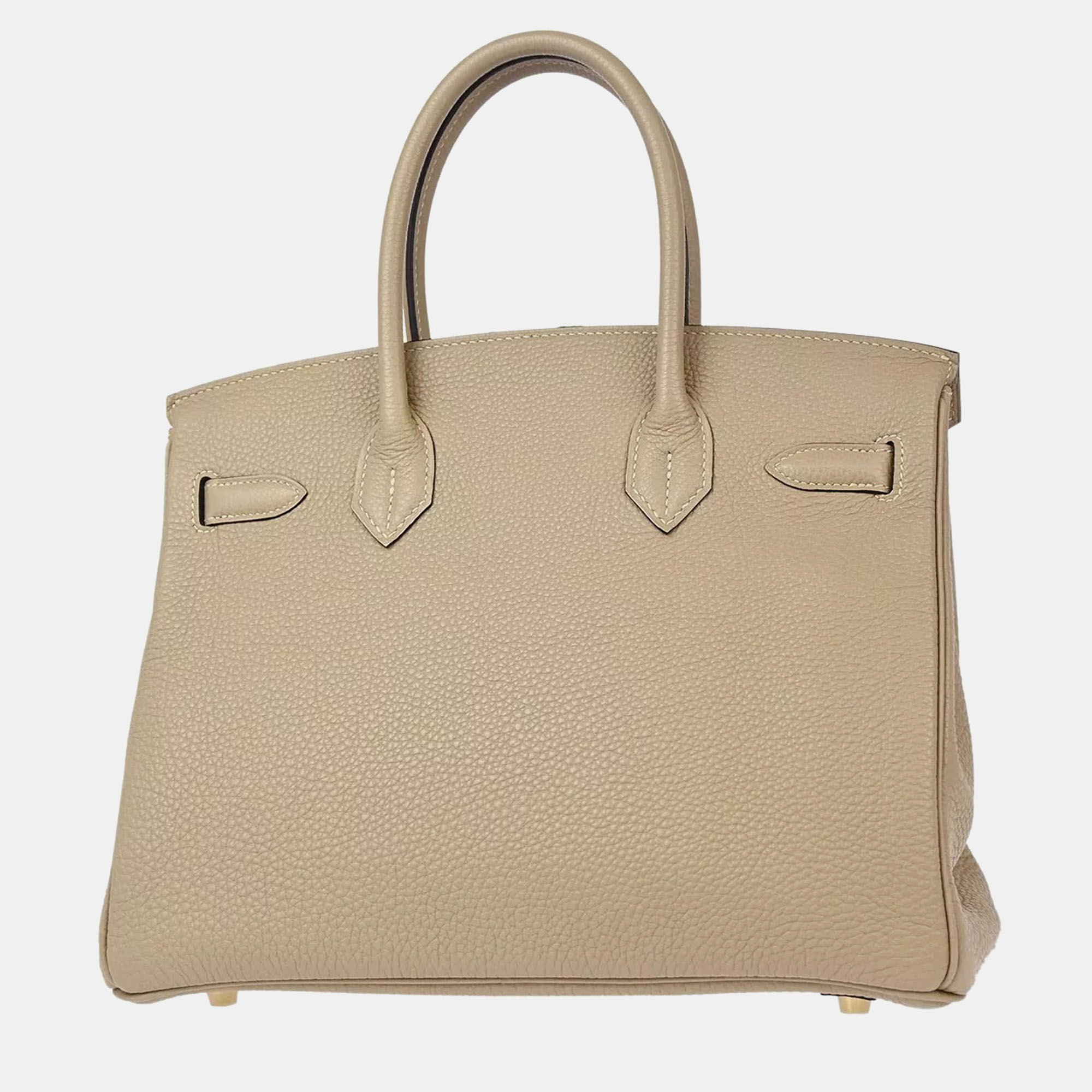 Hermes Tourterelle Gray Togo Leather Birkin 30 Handbag 
