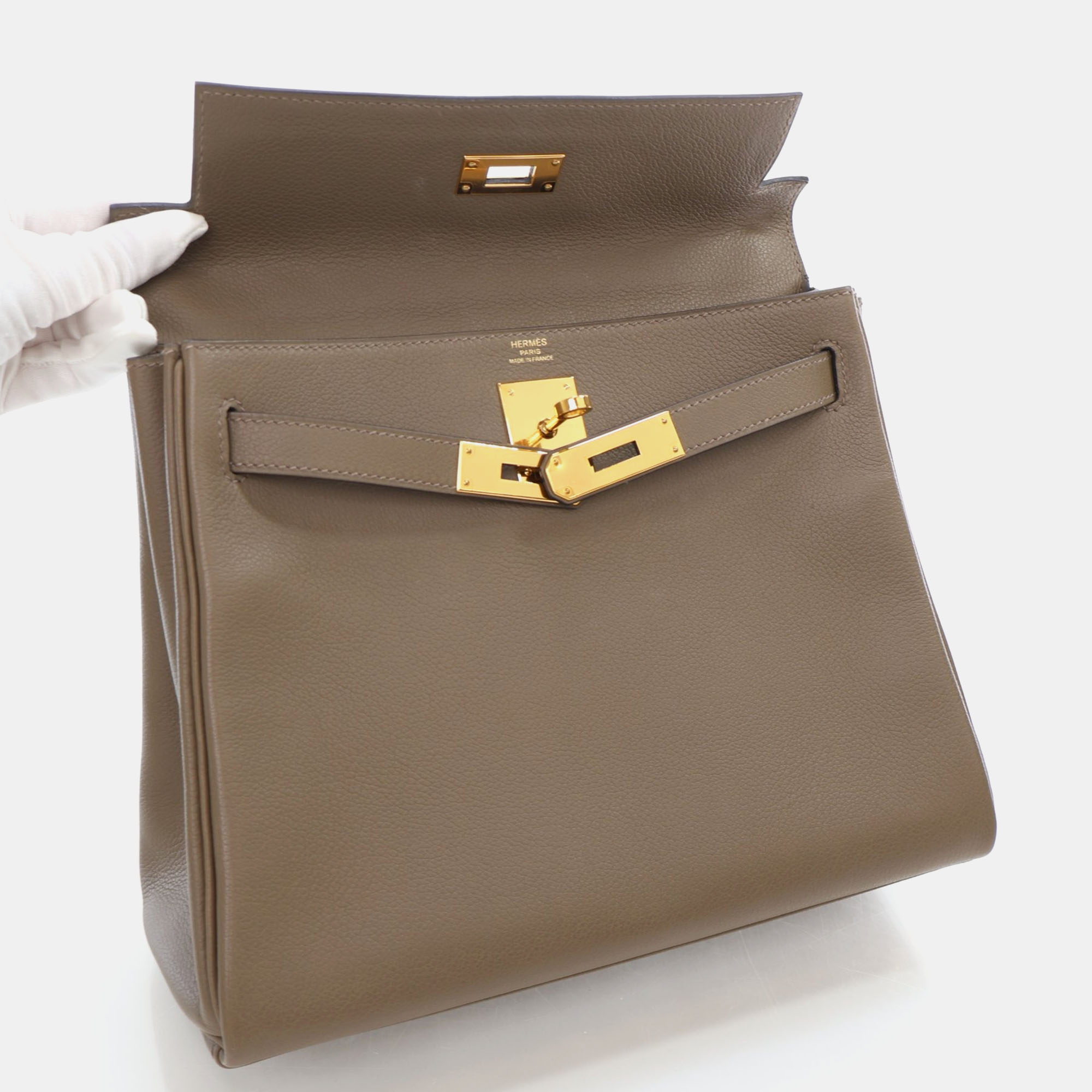 Hermes Kelly 28 Etoupe Evercolor 