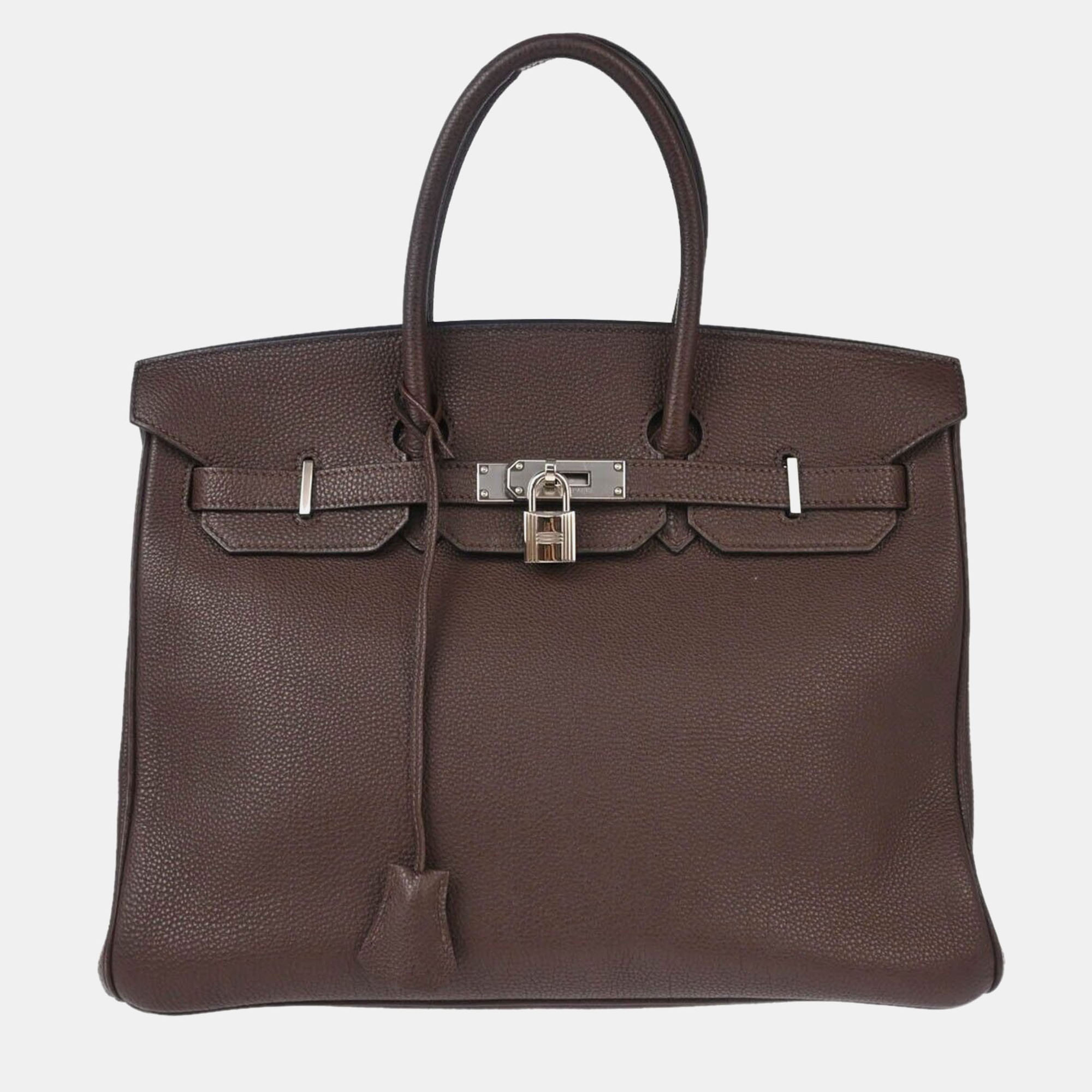 

Hermes Chocolat Togo Leather Birkin 35 Handbag, Brown