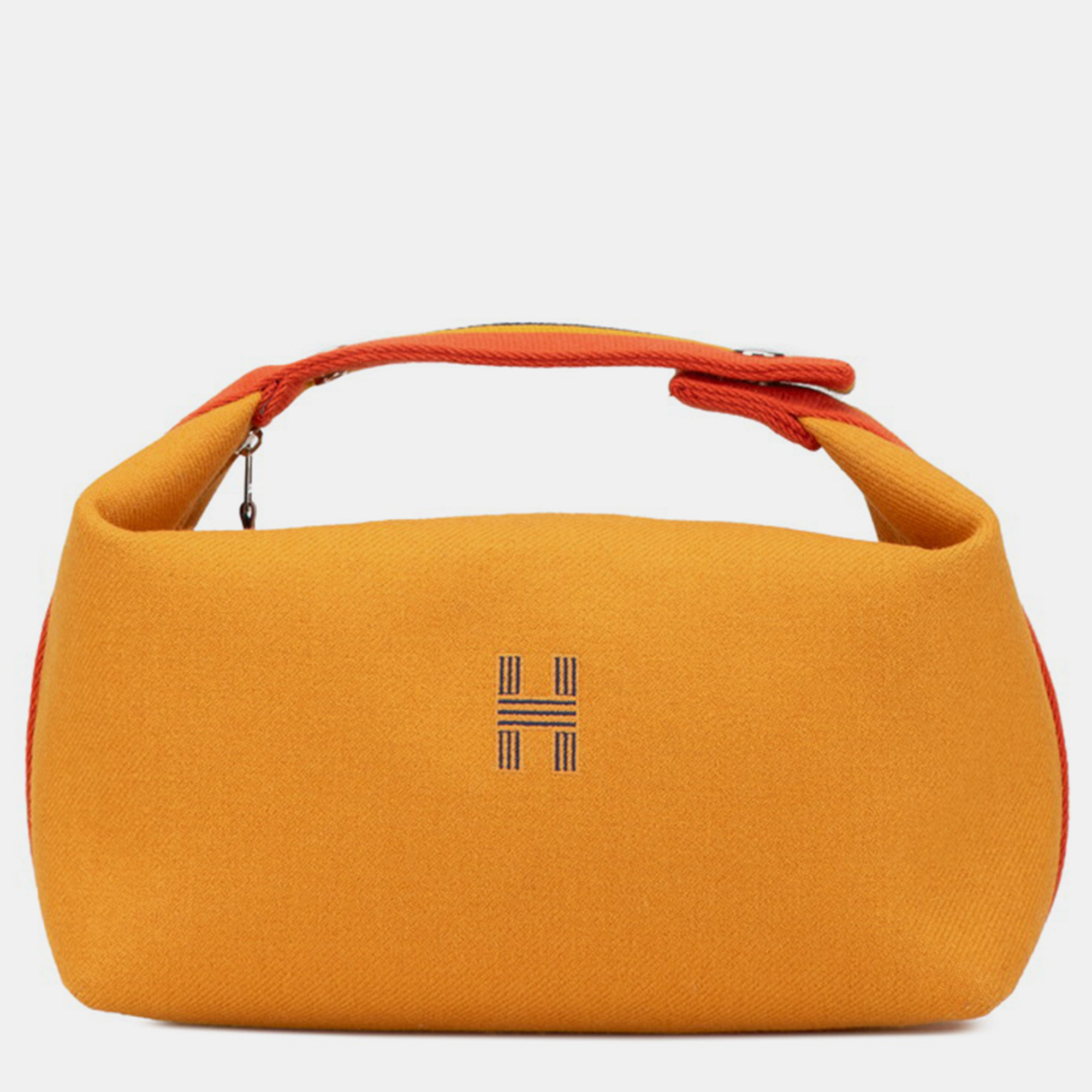 

Hermes Wool Brid A Black GM Handbag, Orange