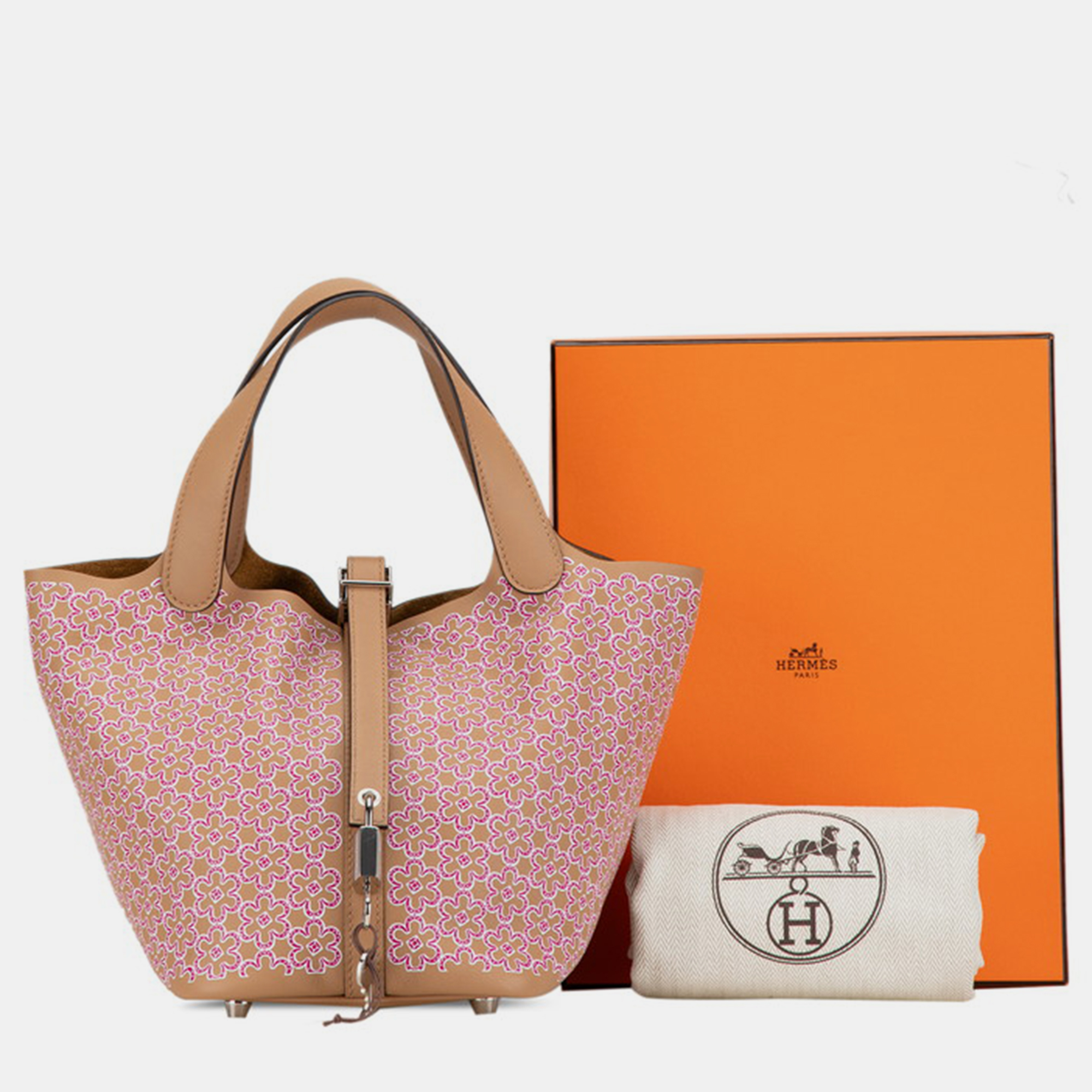 Hermes Chai/Rose  Swift Leather Picotin Lock PM 18 Bag 