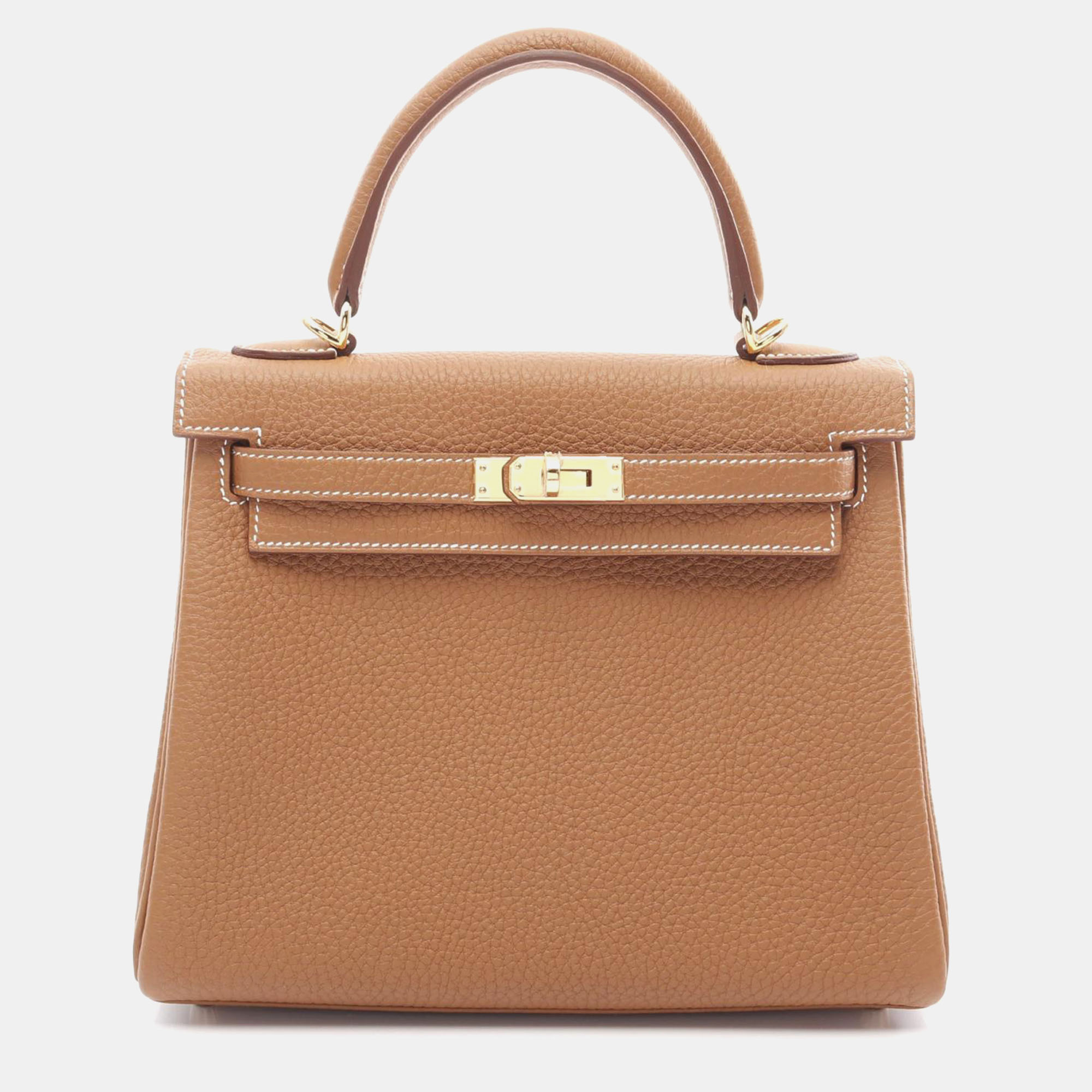 

Hermes Kelly 25 Gold Handbag Brown