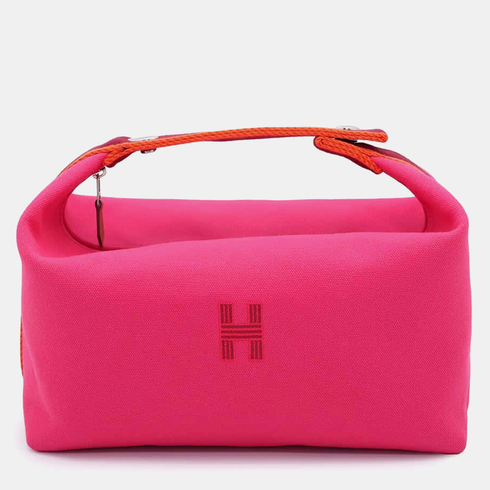 

Hermes Brid A Black Hibiscus Canvas Size Bag, Pink