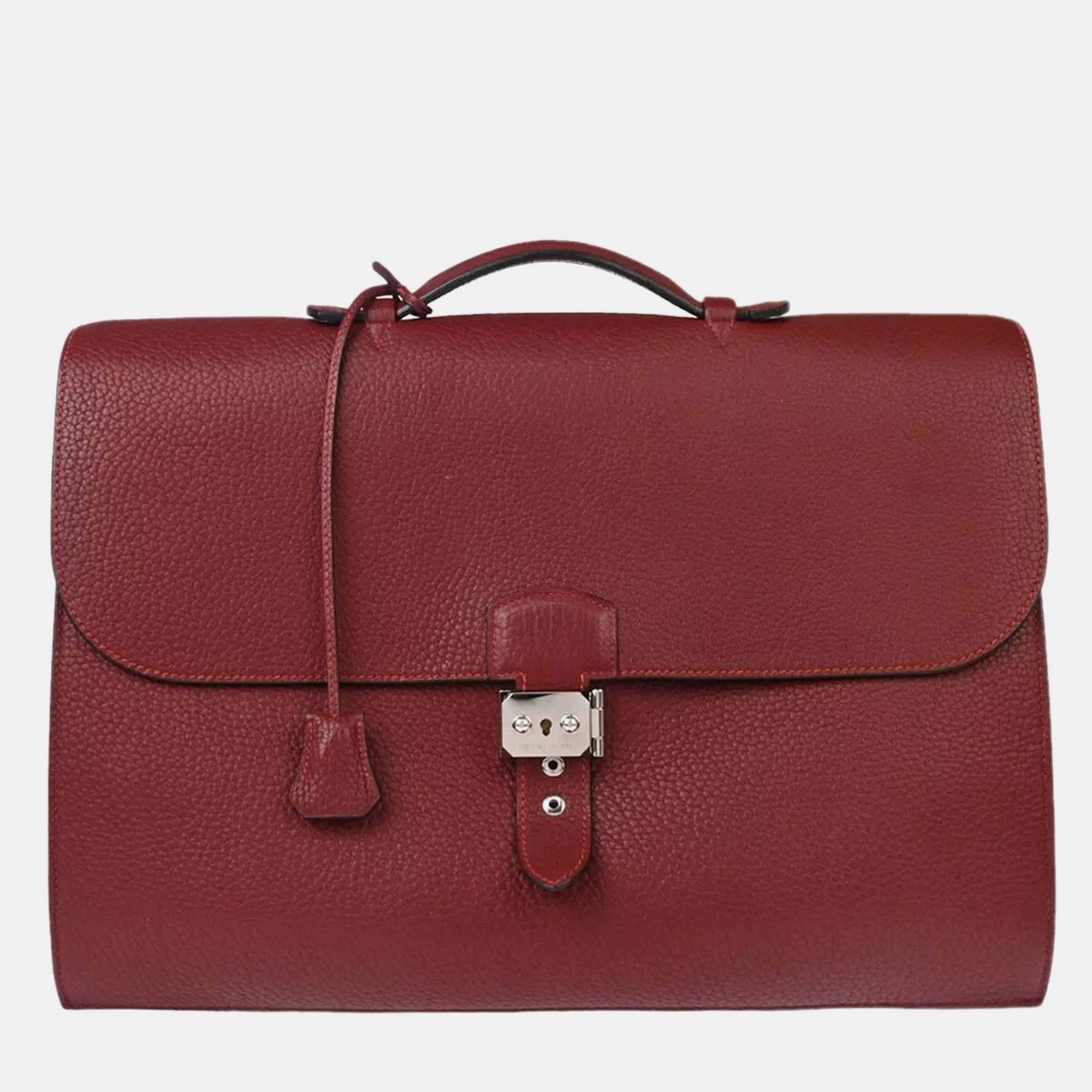 

Hermes Rouge H Fjord Sac a Depeches 38 Briefcase, Red