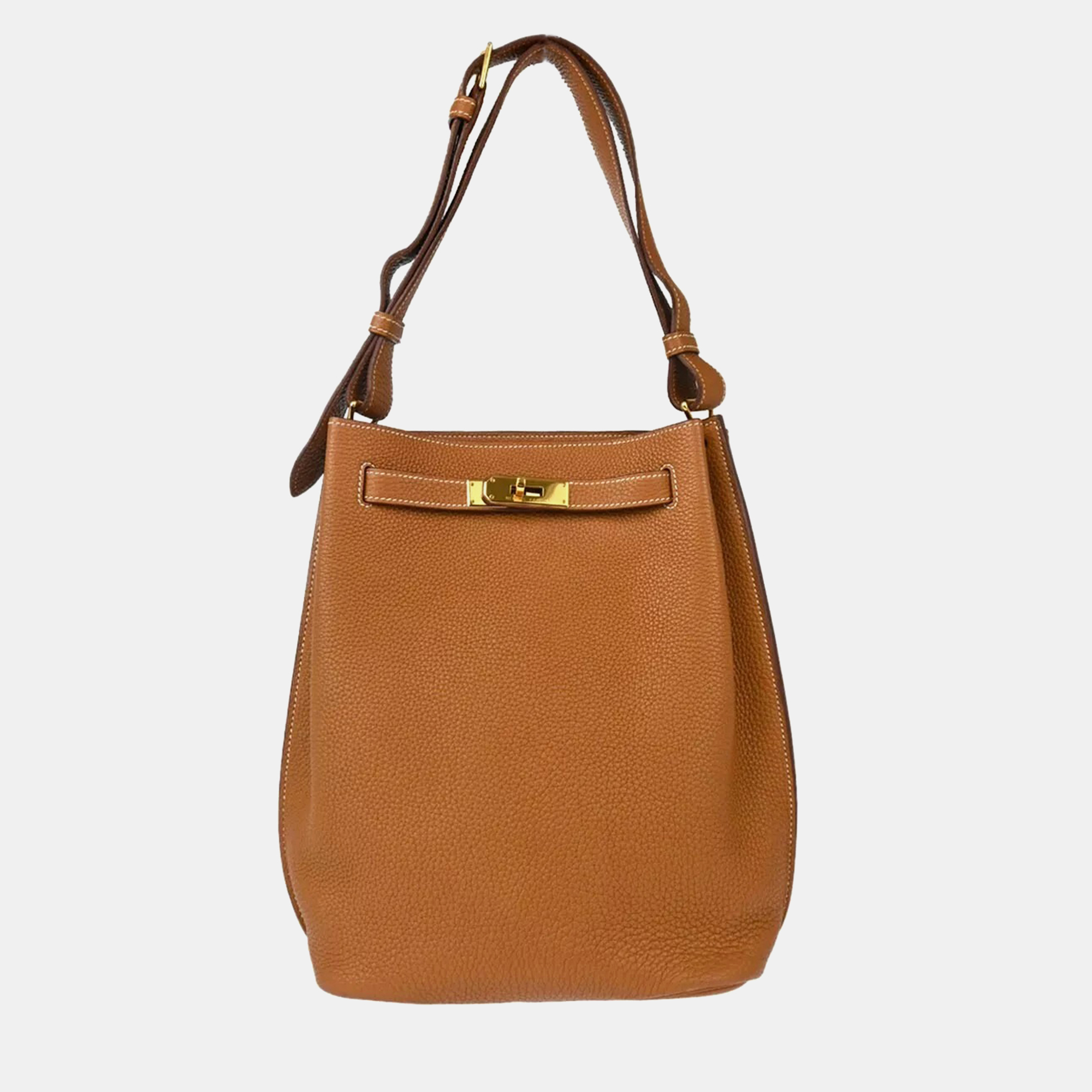 

Hermes Gold Taurillon Clemence So Kelly 22 Shoulder Bag