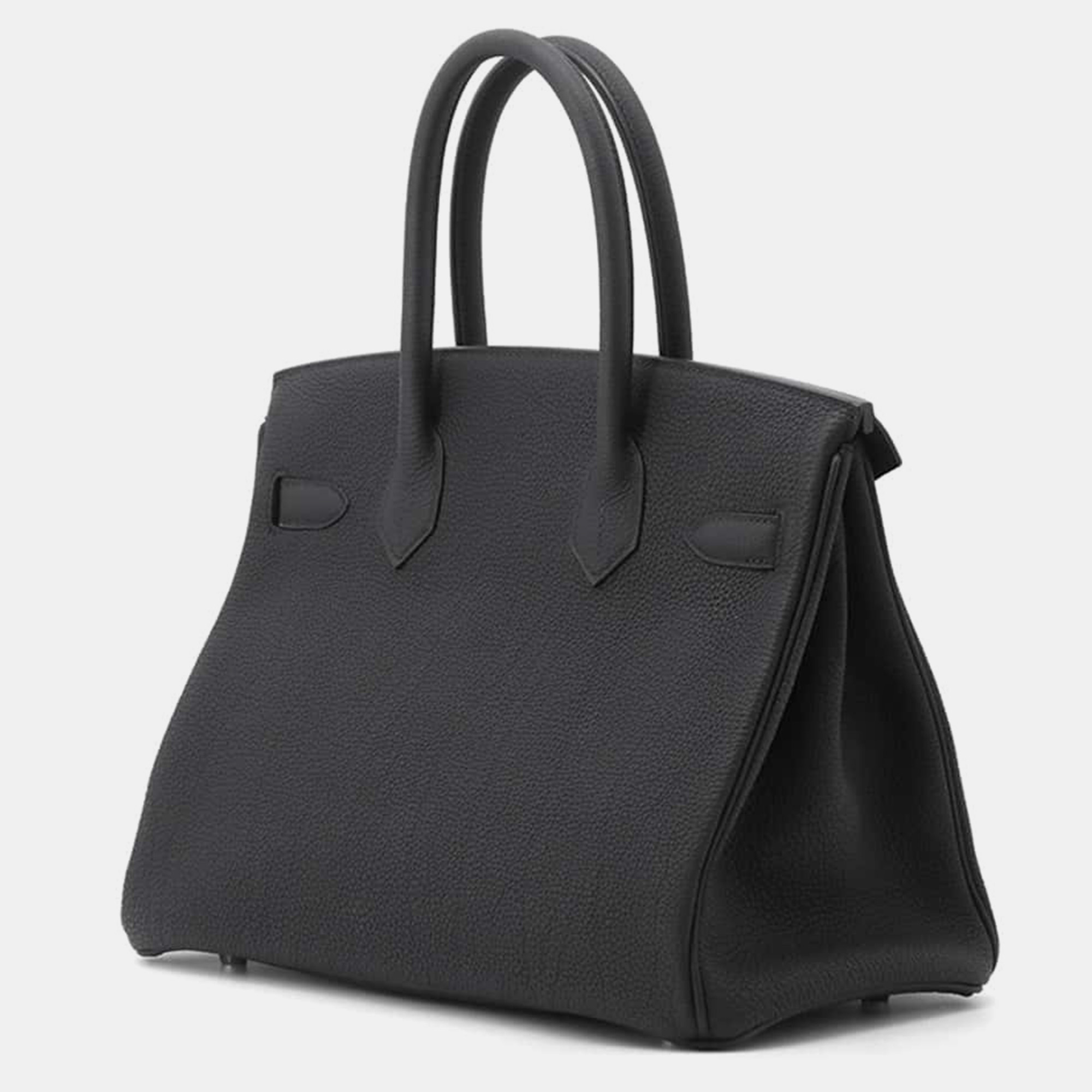 Hermes Black Togo Leather Birkin 30 Tote Bag 