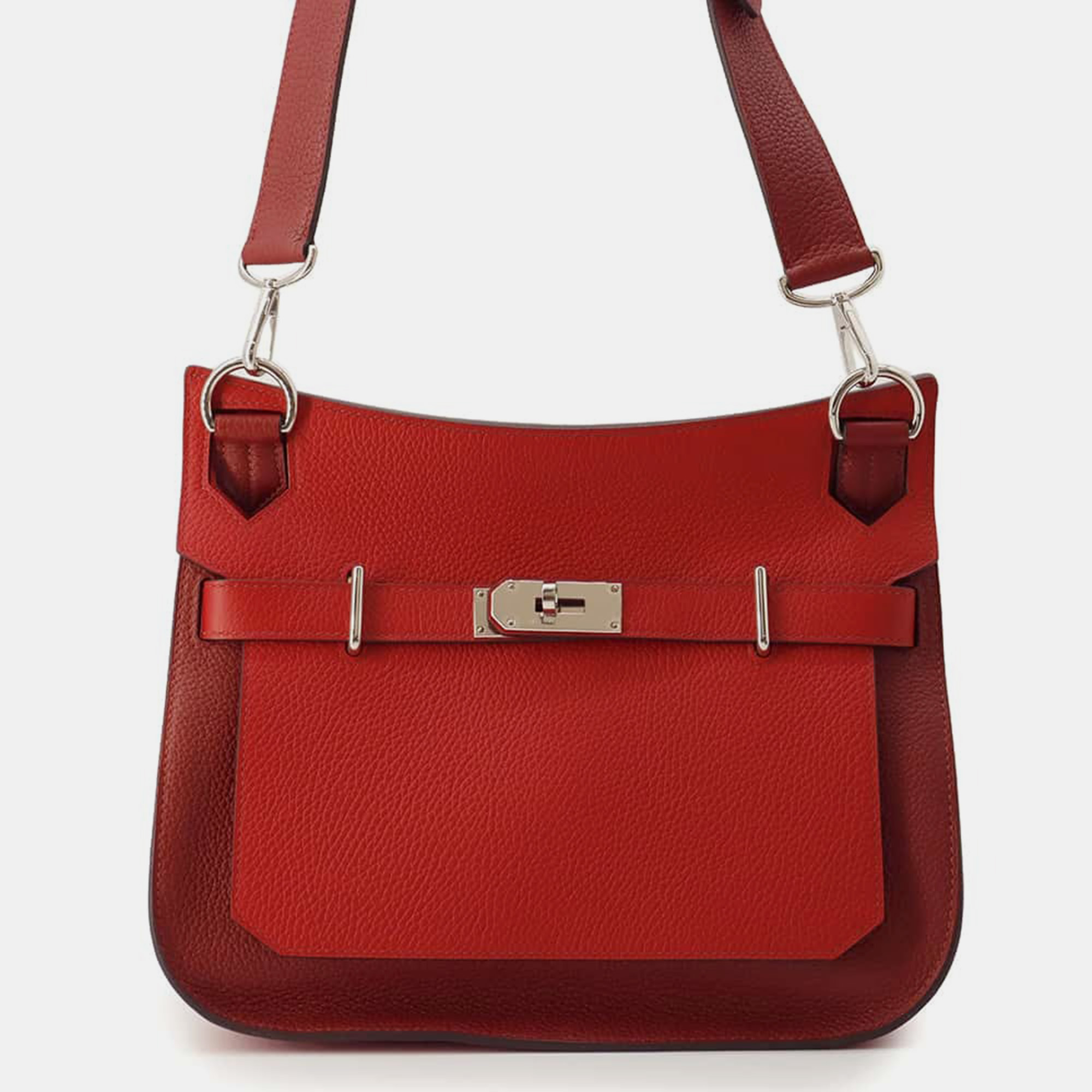 

Hermes Bicolor Rouge Casaque/Rouge H Taurillon Clemence Jypsiere 31 Bag, Red