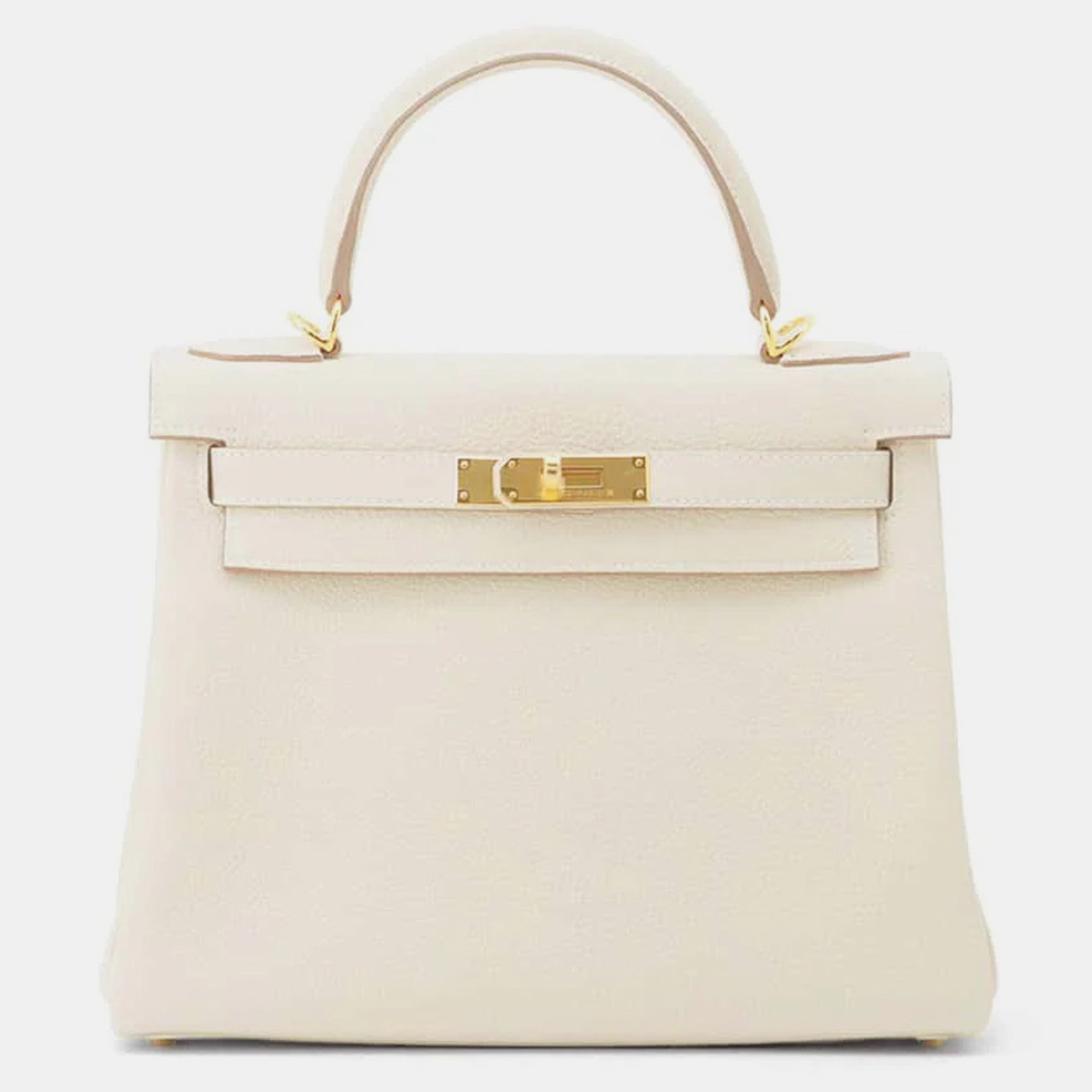 

Hermes Craie Togo Leather Kelly Retourne 28 Bag, White