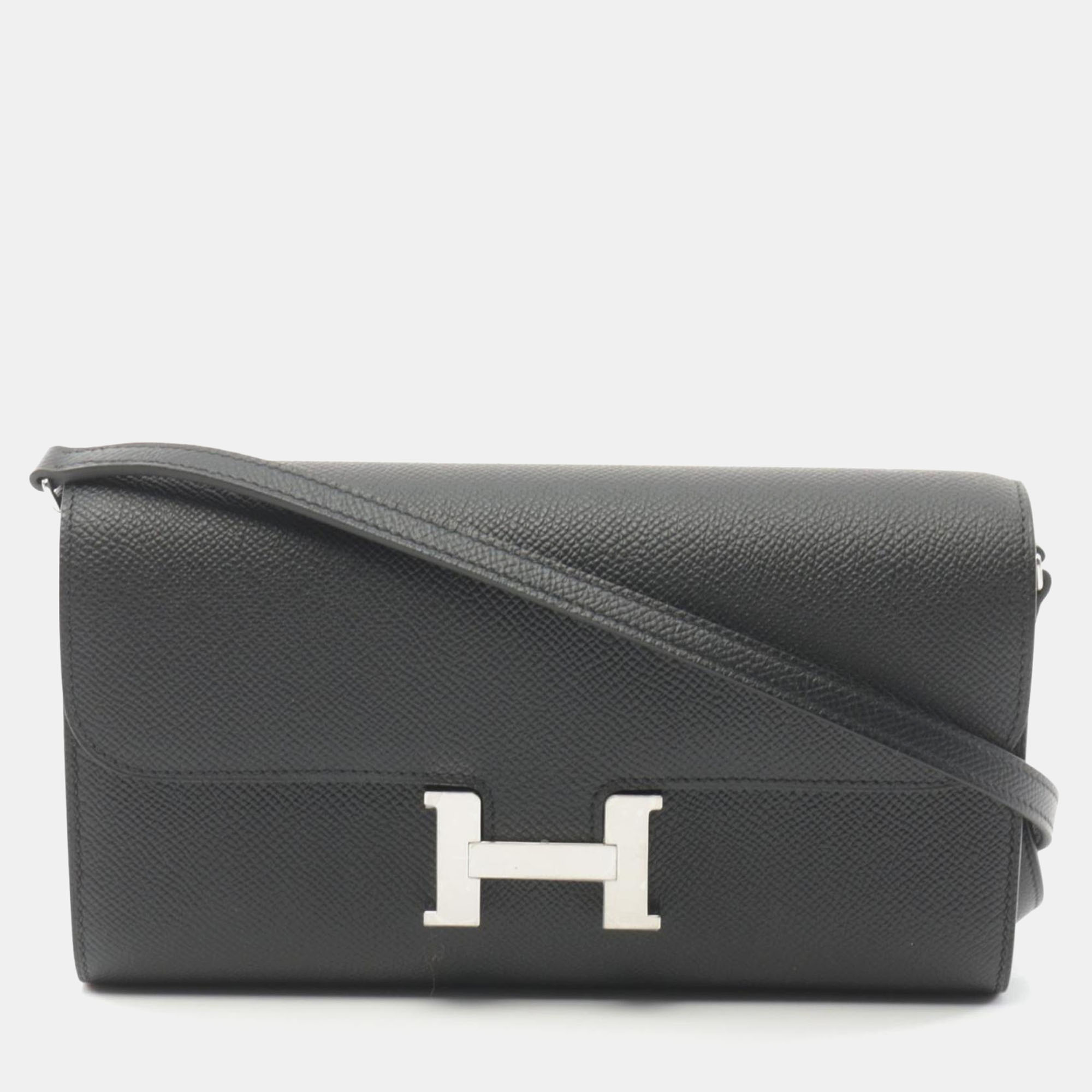 

Hermes Black Epsom Leather Constance Long To-Go Shoulder Bag