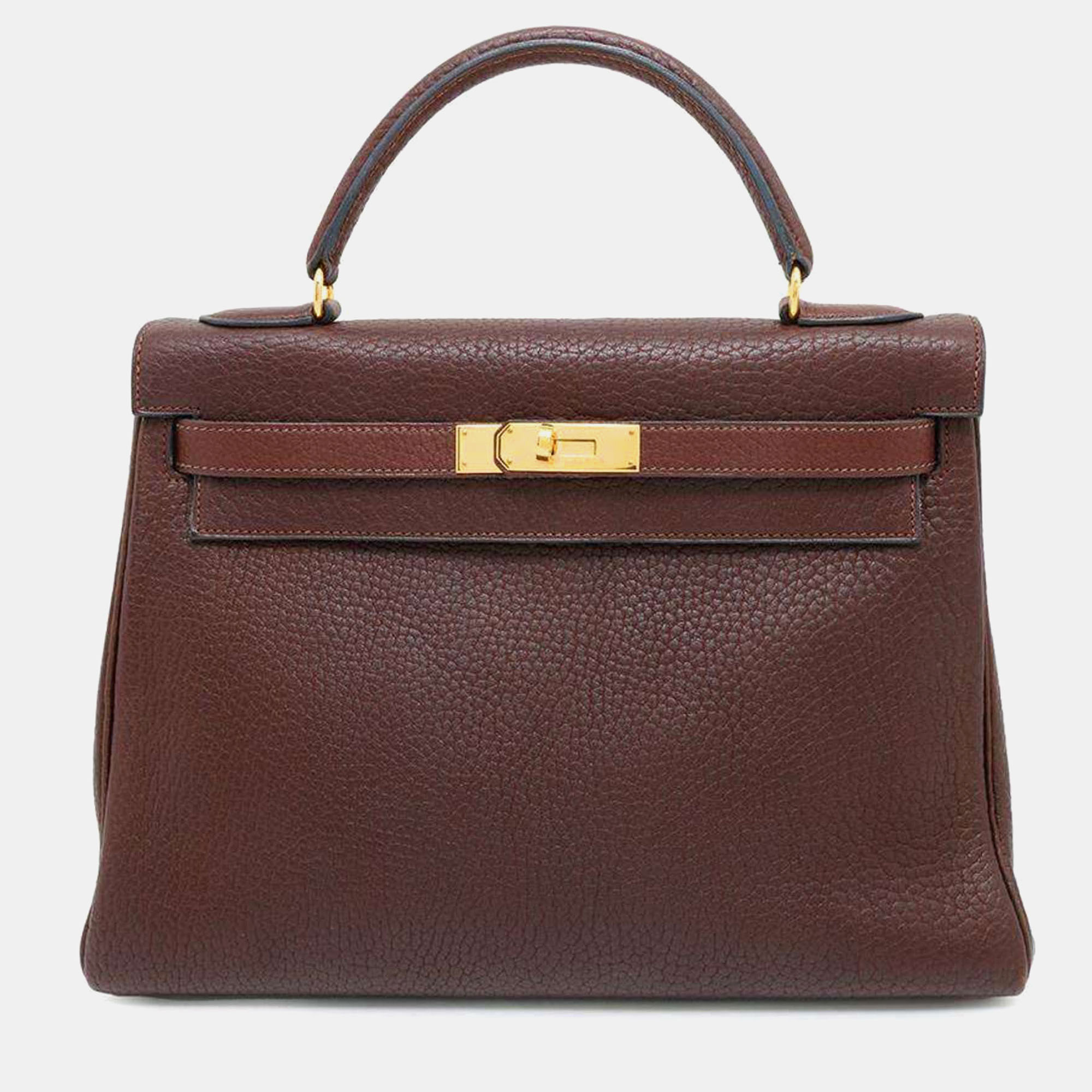 

Hermes Brown Ardennes Leather Kelly 32 Shoulder Bag