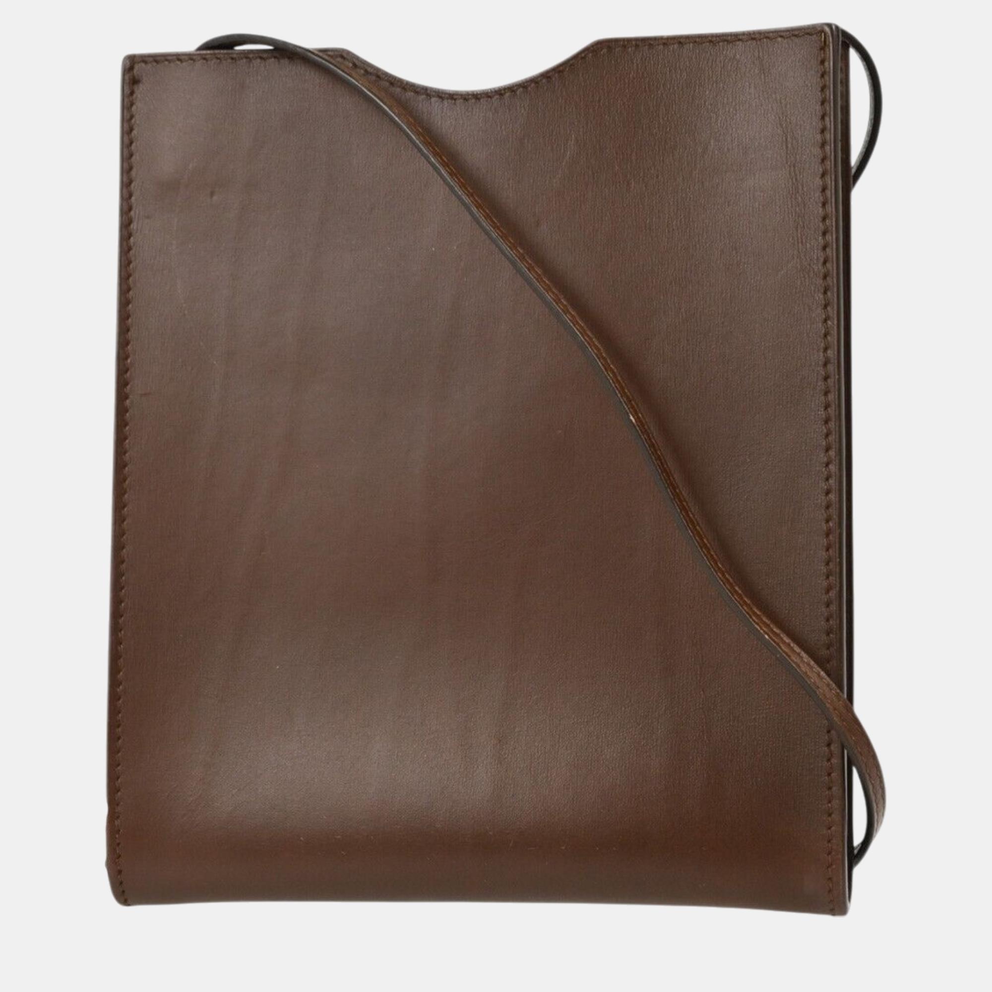 

Hermès Havane Box Calf Onimaitou Pochette Shoulder Bag, Brown