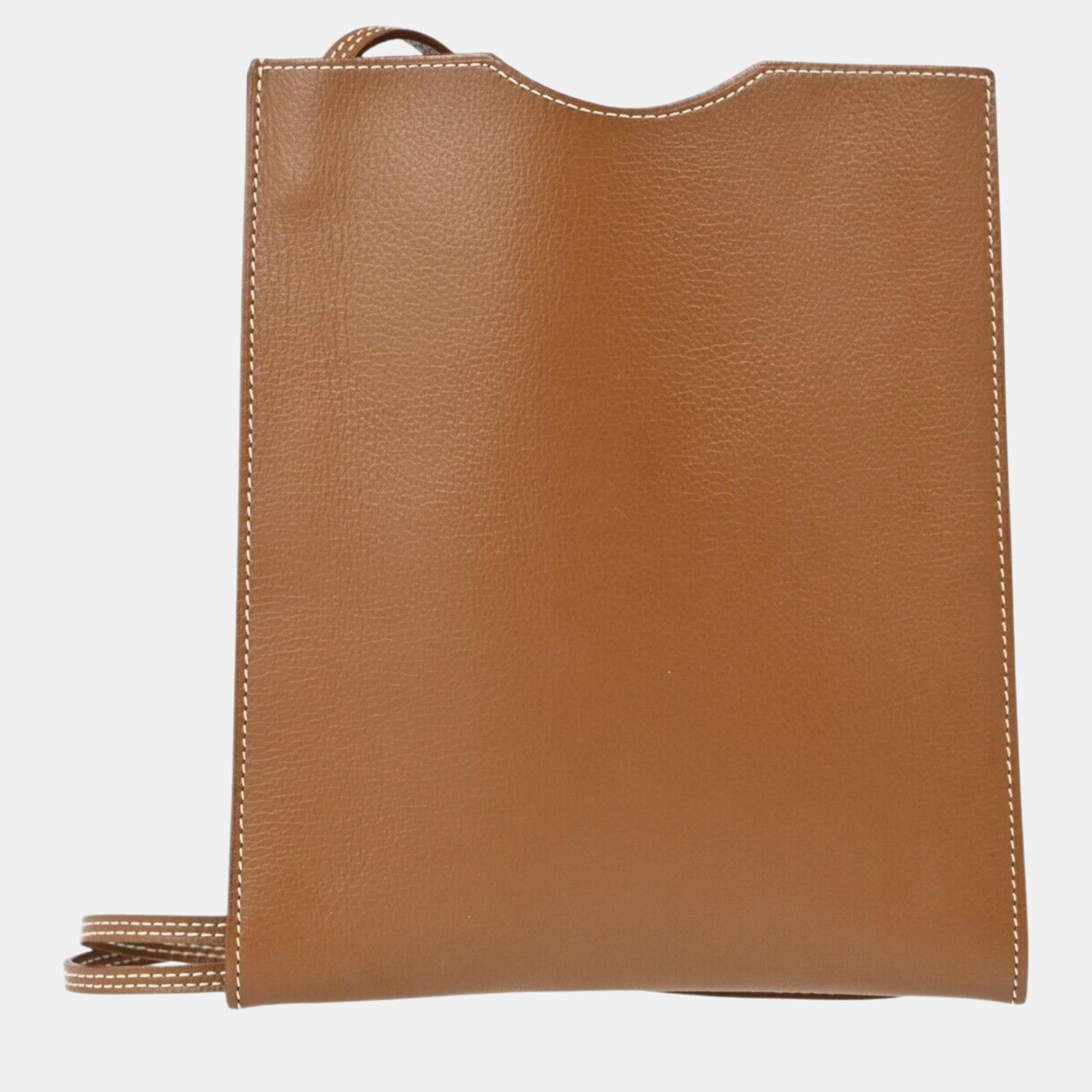 

Hermès Alezan Togo Leather Onimaitou Pochette Shoulder Bag, Brown