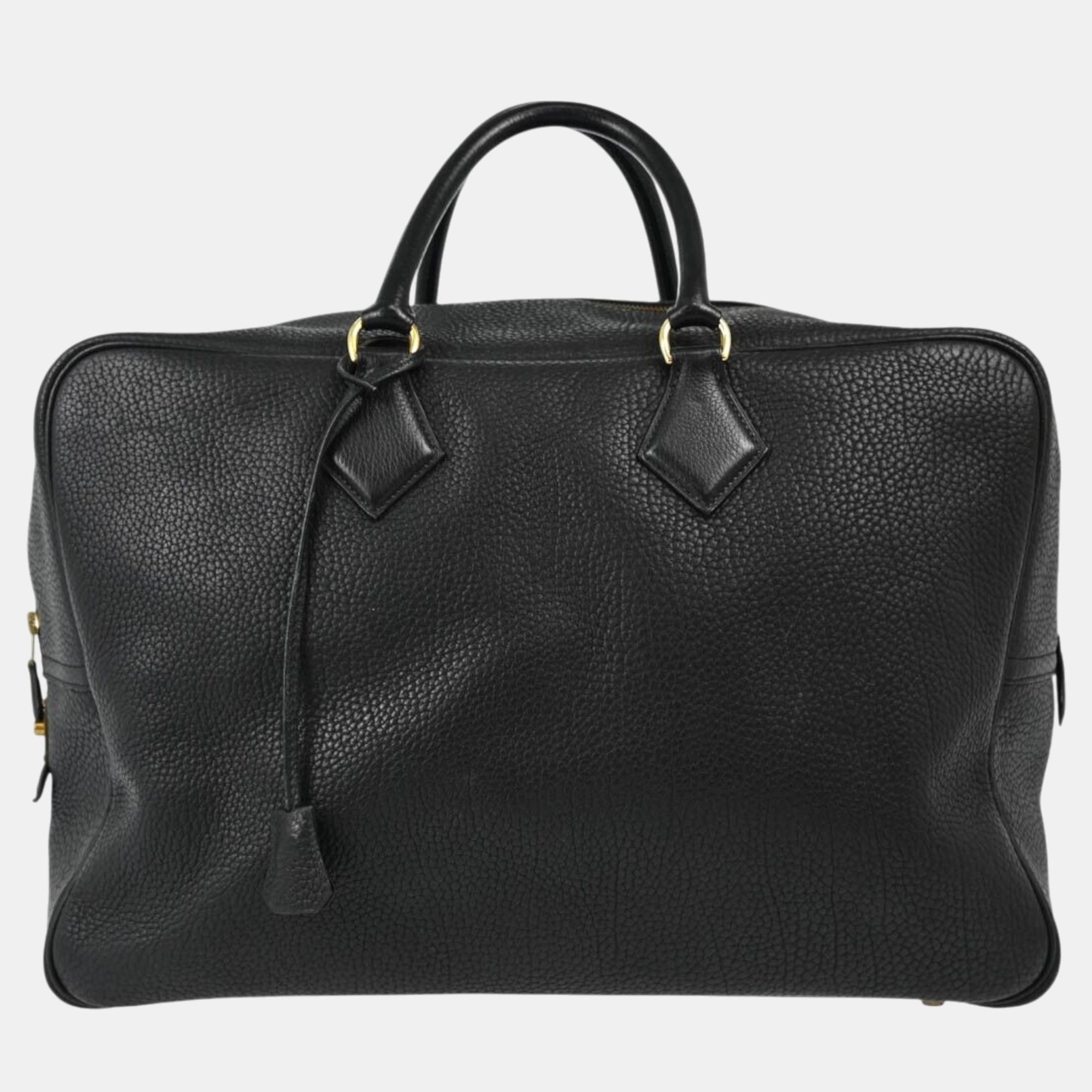 

Hermes Black Fjord Plume 45 Handbag