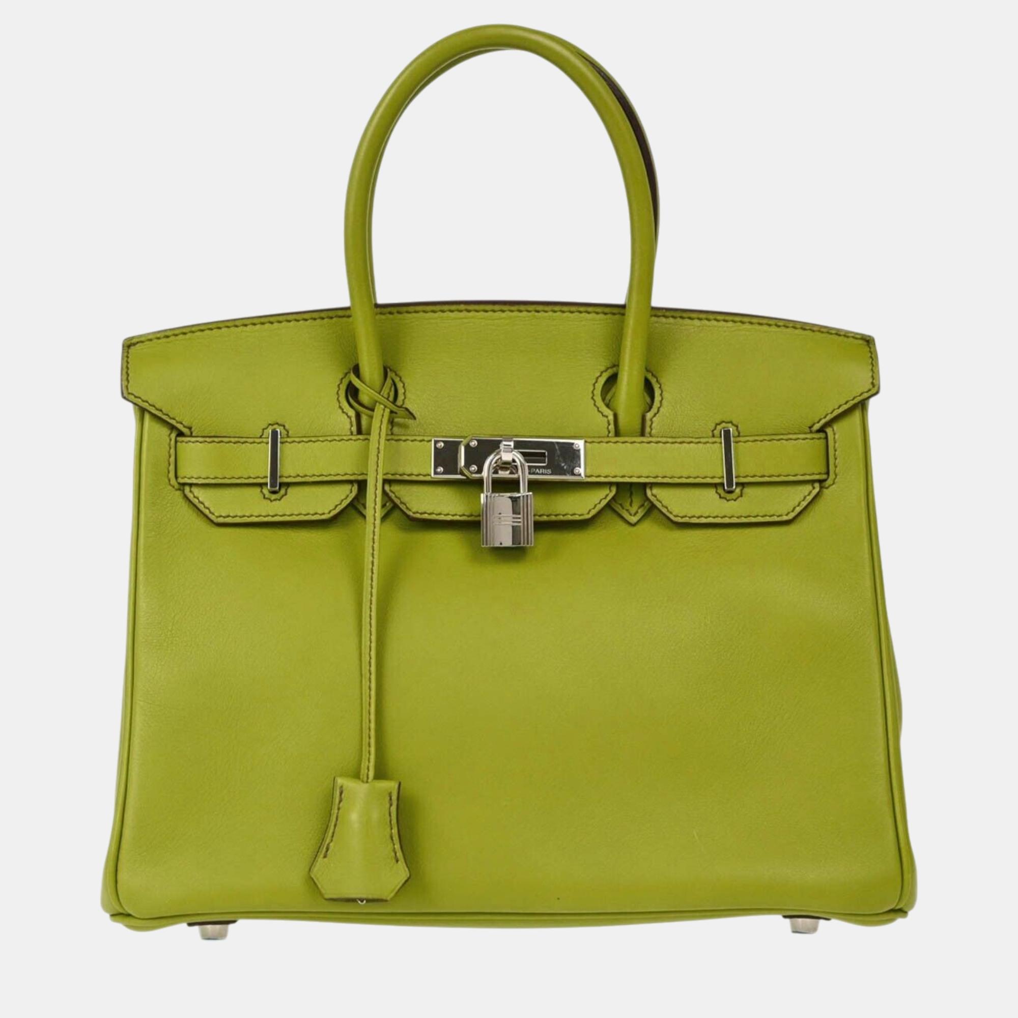 

Hermes Anis Green Swift Birkin 30 Handbag