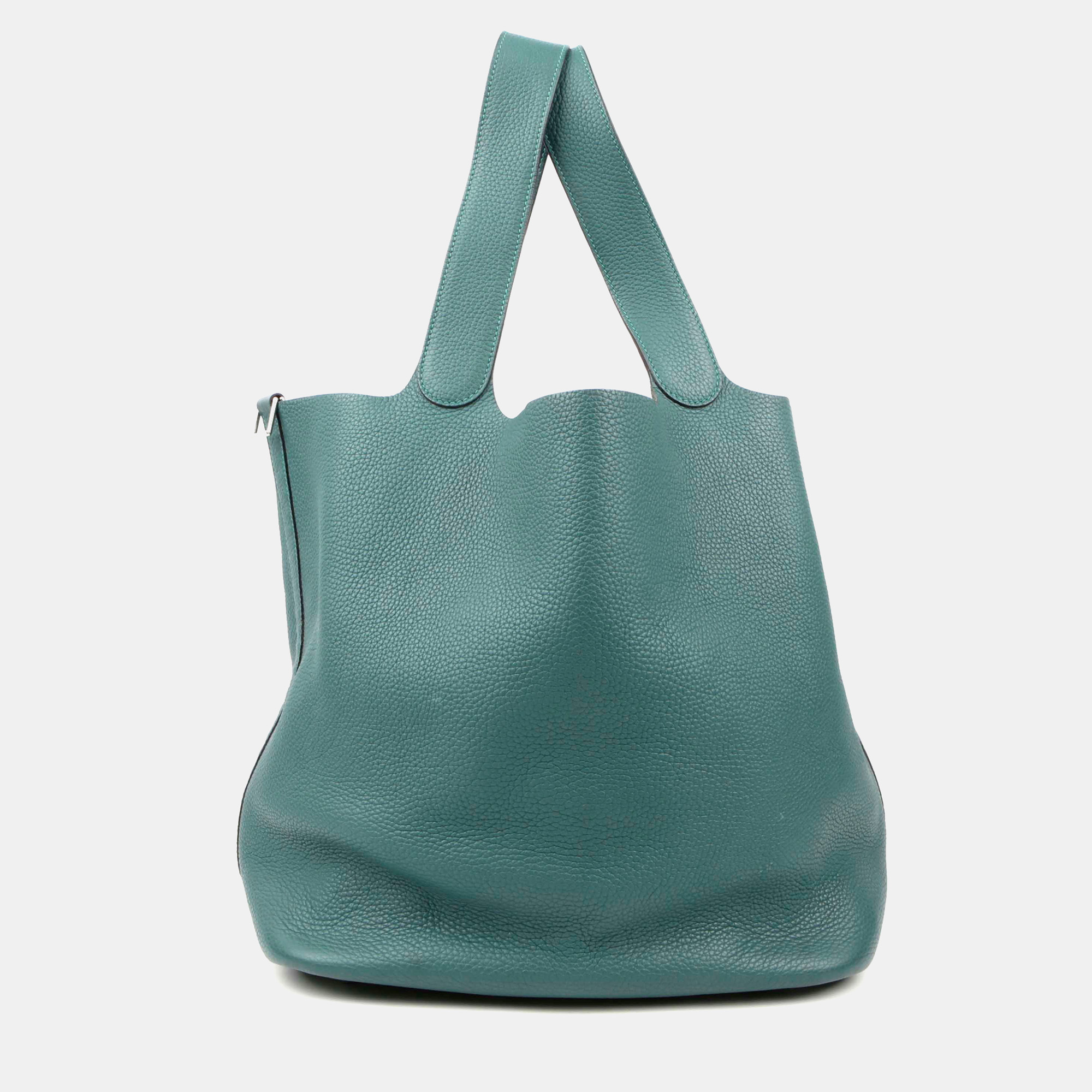 

Hermes Green Leather Picotin Lock Tote Bag