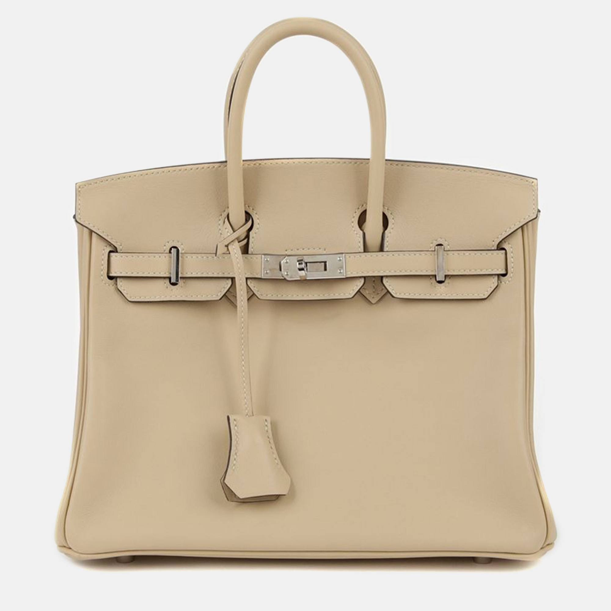 

Hermes Beige Swift Leather Birkin 25 Bag