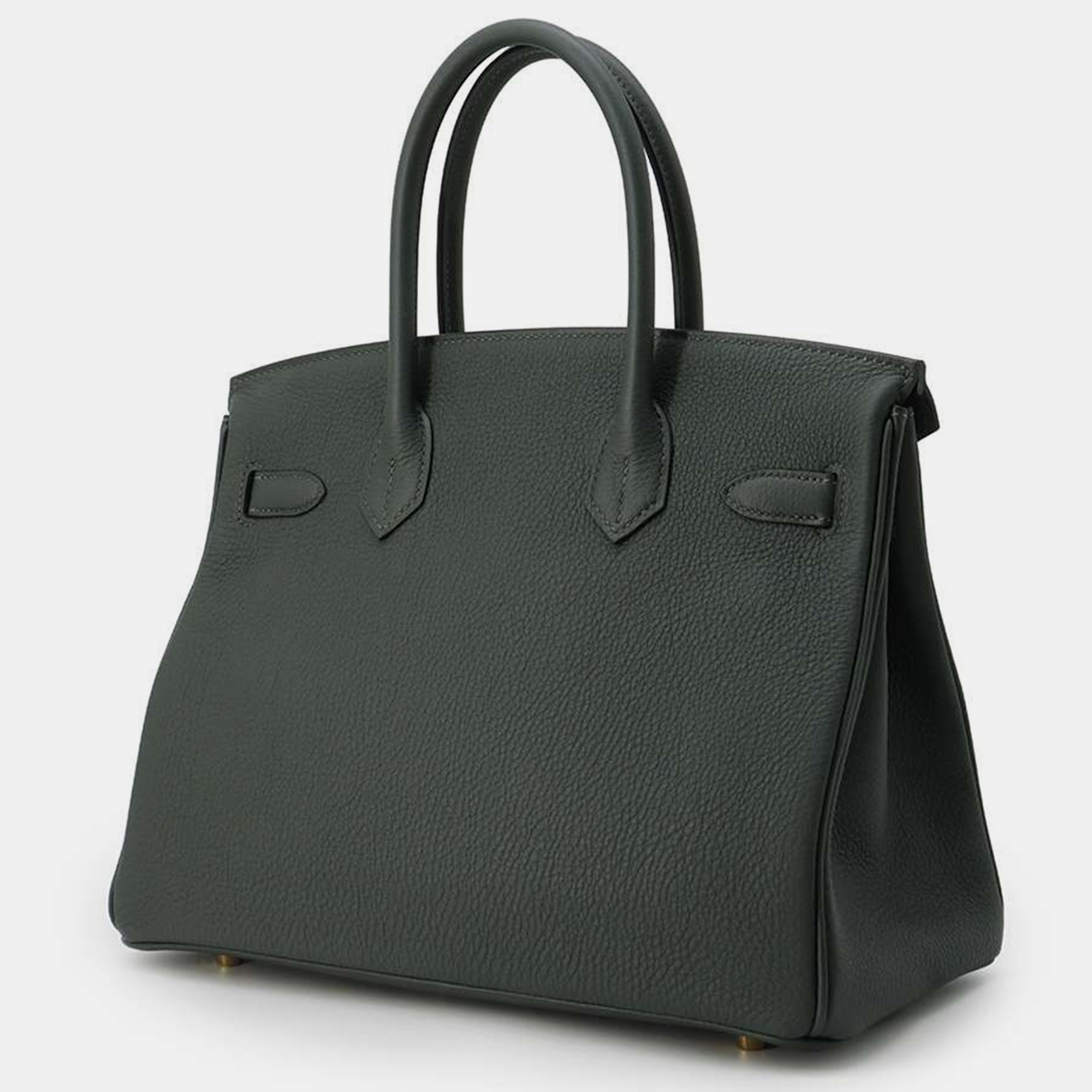 Hermes Vert Fonce Togo Leather Birkin 30 Bag 