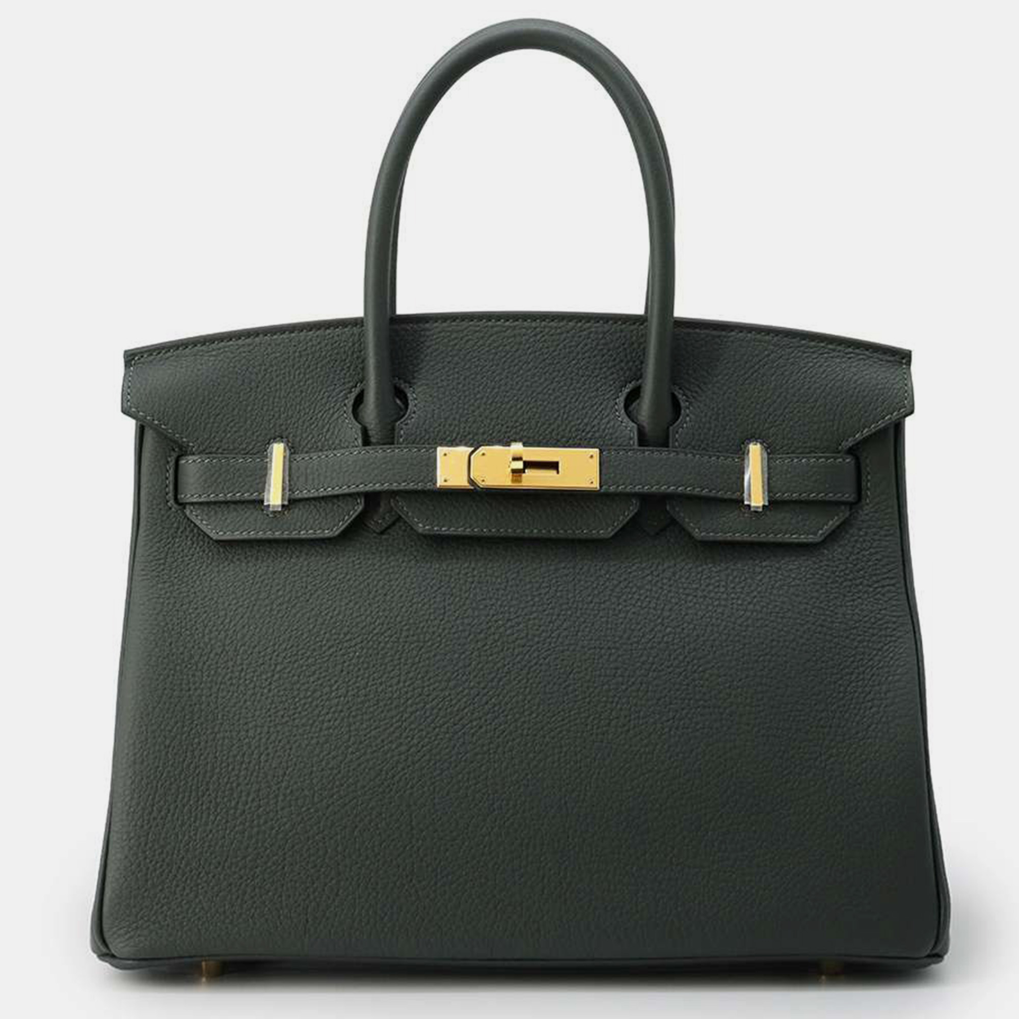 

Hermes Vert Fonce Togo Leather Birkin 30 Bag, Black