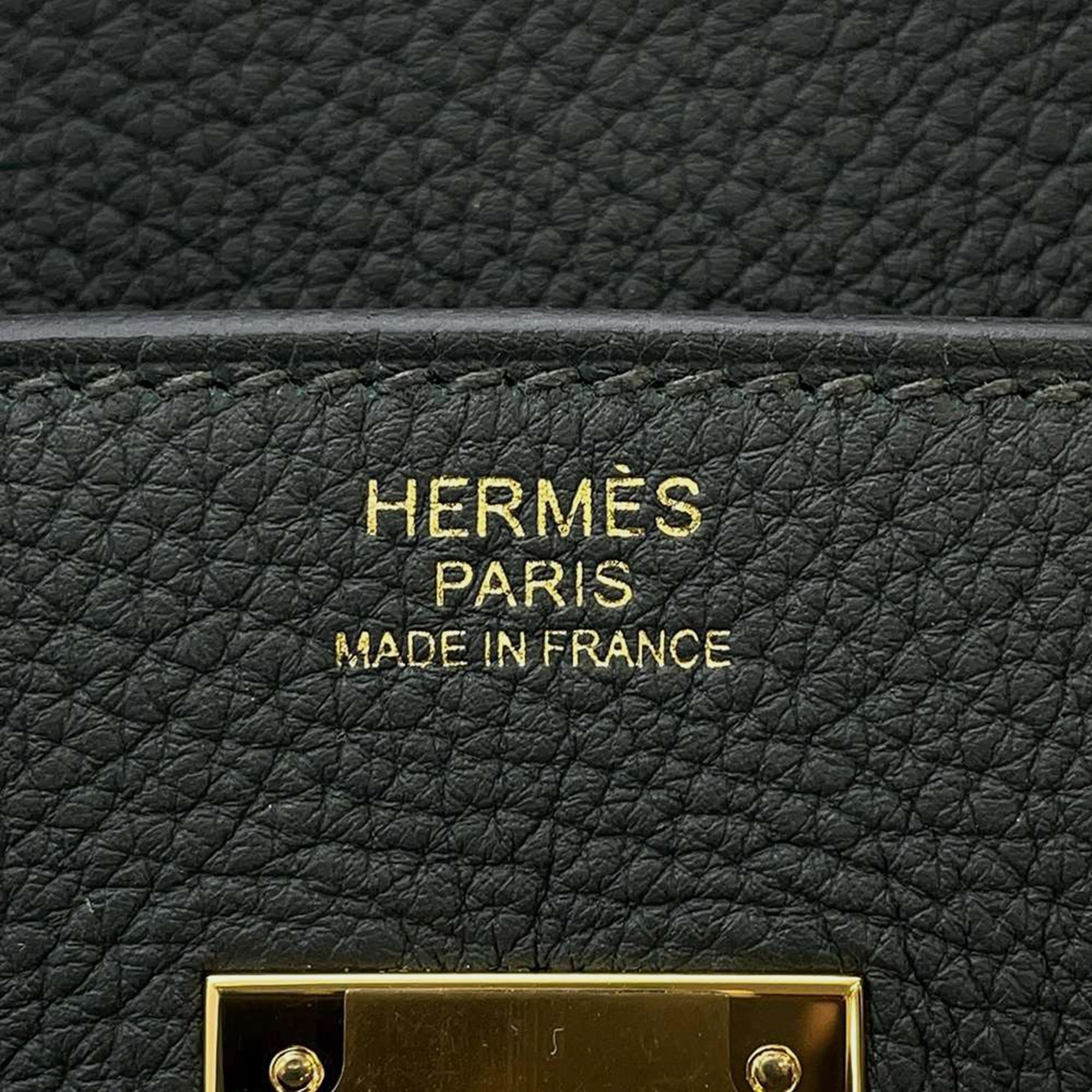 Hermes Vert Fonce Togo Leather Birkin 30 Bag 