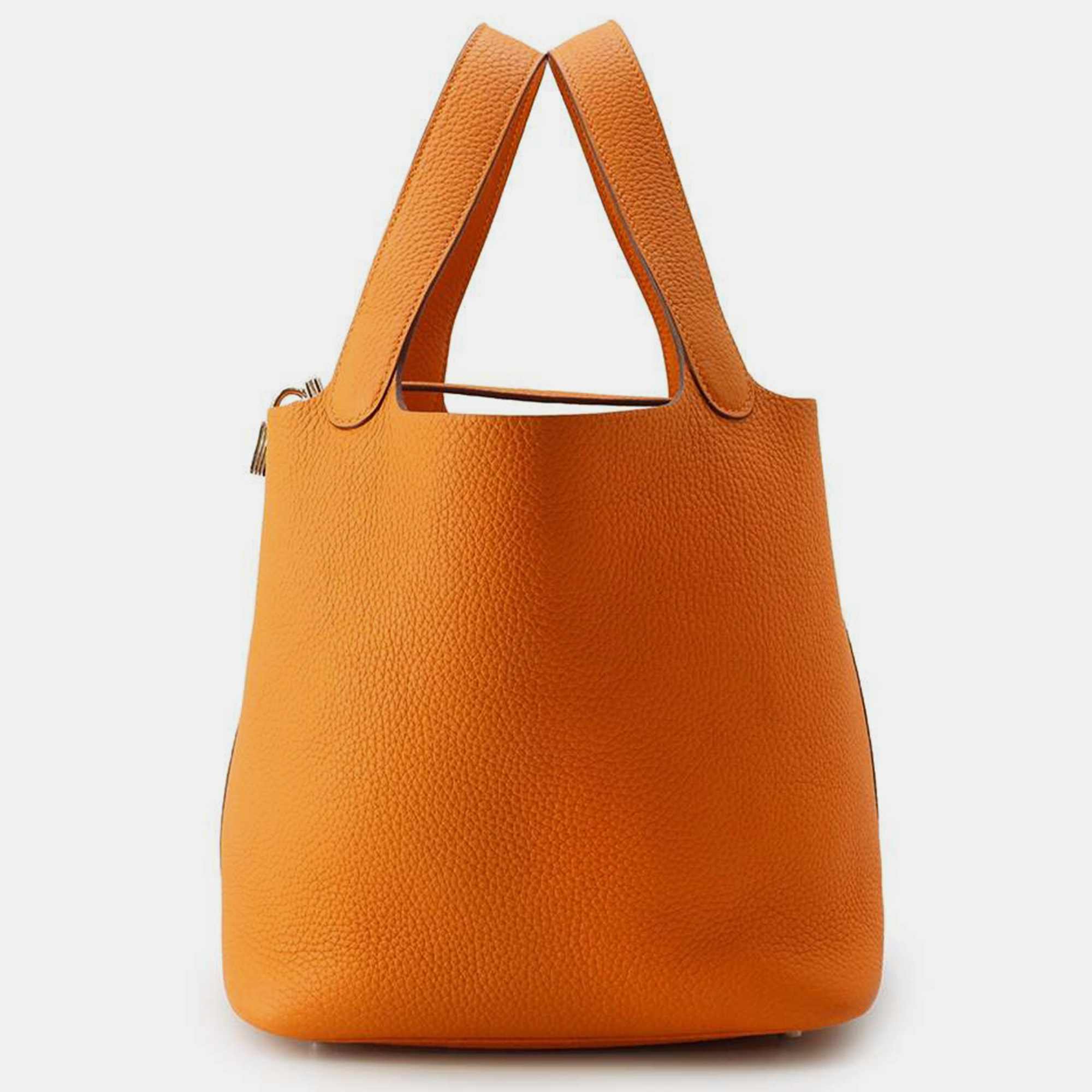 

Hermes Orange Taurillon Clemence Leather Picotin Lock MM Tote Bag