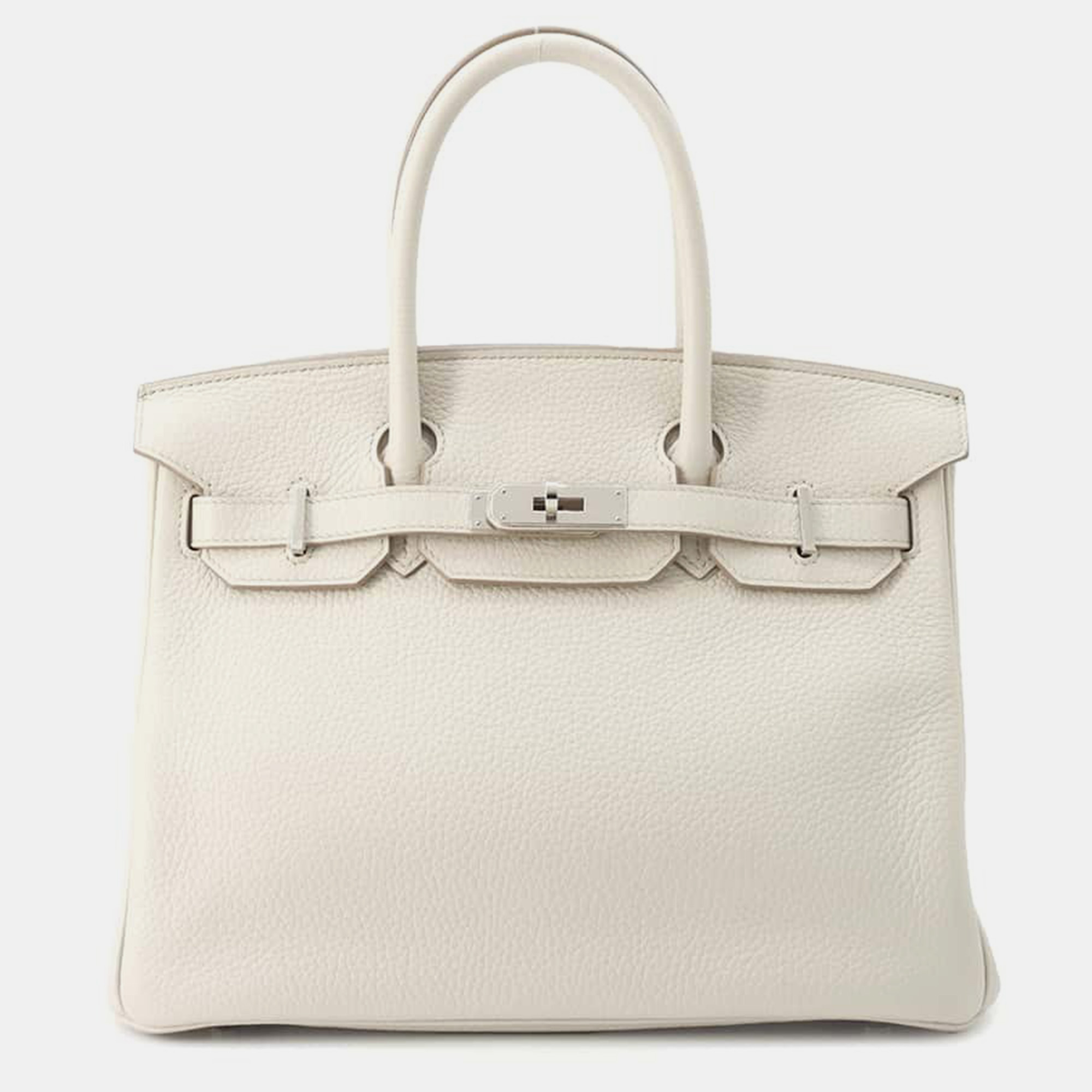 

Hermes Beton Taurillon Clemence Leather Birkin 30 Tote Bag, Grey