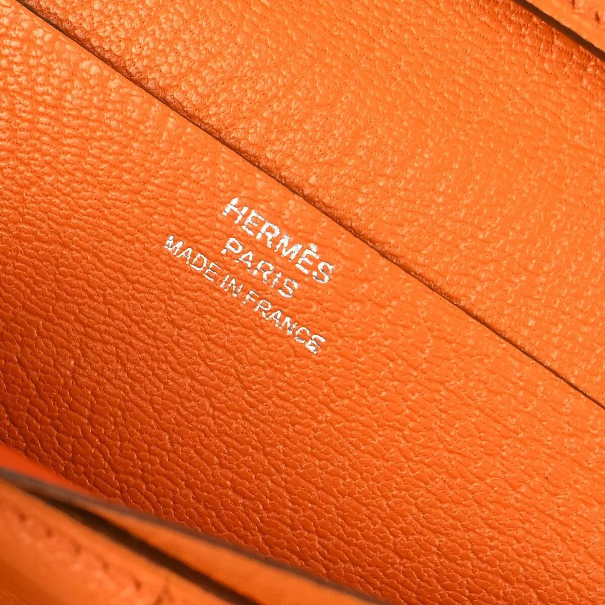 Hermes Orange Chevre Bearn Soufre Bifold Long Wallet 