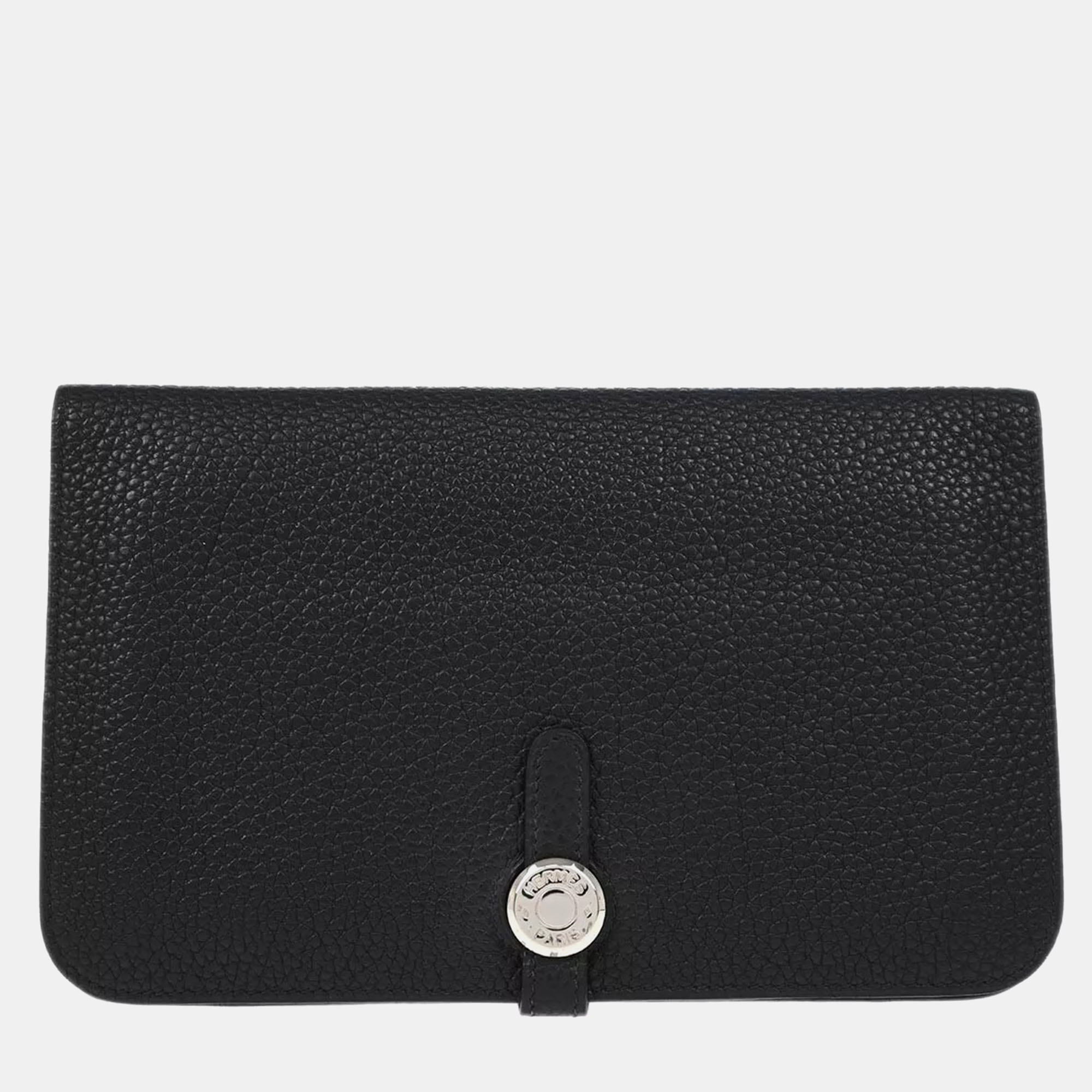 

Hermes Black Togo Dogon GM Wallet