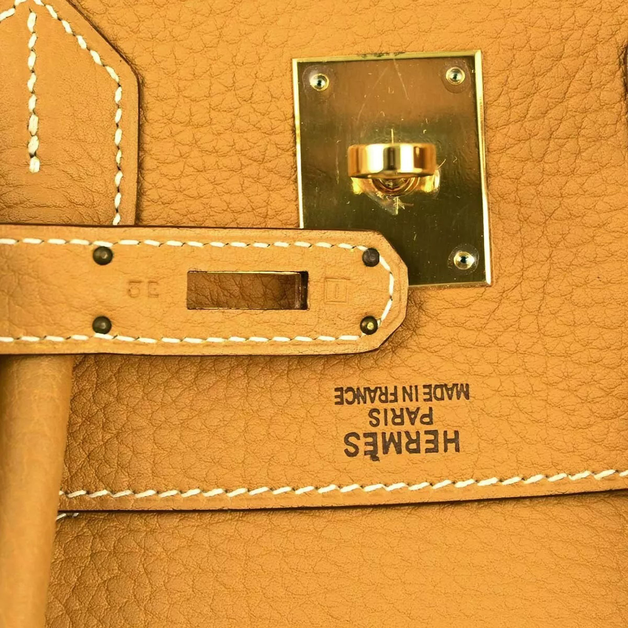 Hermes Natural Sable Fjord Birkin 35 Handbag 