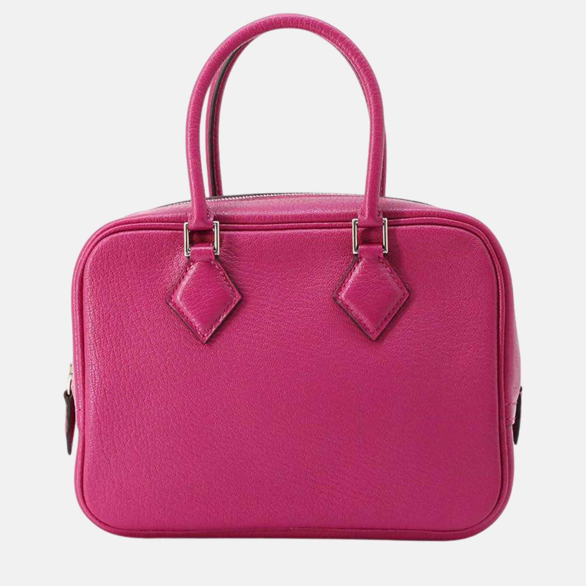 

Hermes Rose Purple Chevre Myzore Leather Mini Plume Bag