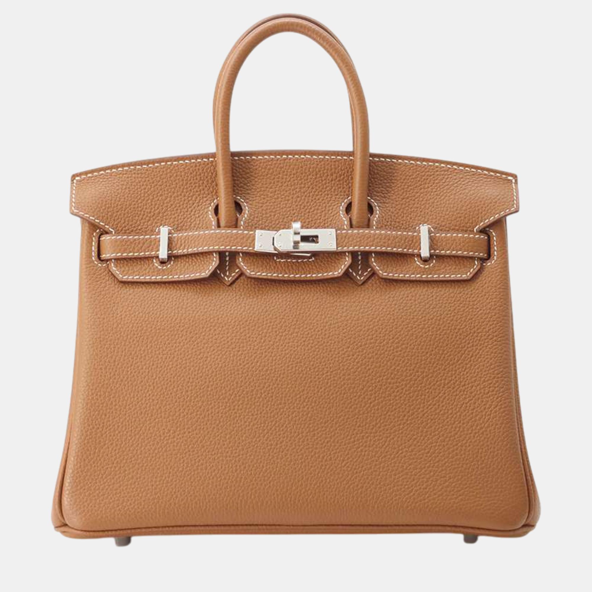 

Hermes Gold Togo Leather Birkin 25 Tote Bag