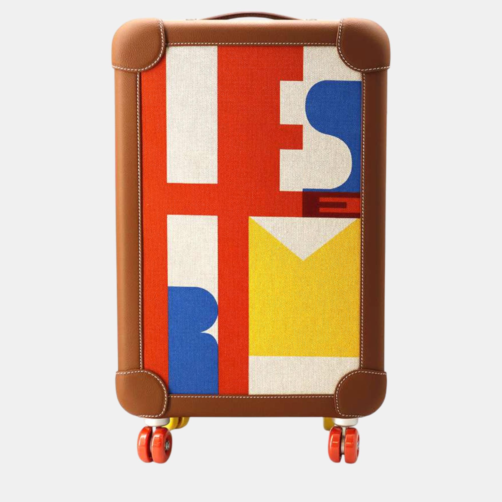 

Hermes Gold/Multicolor Toile Taurillon Legat Rolling Mobility Suitcase Bag