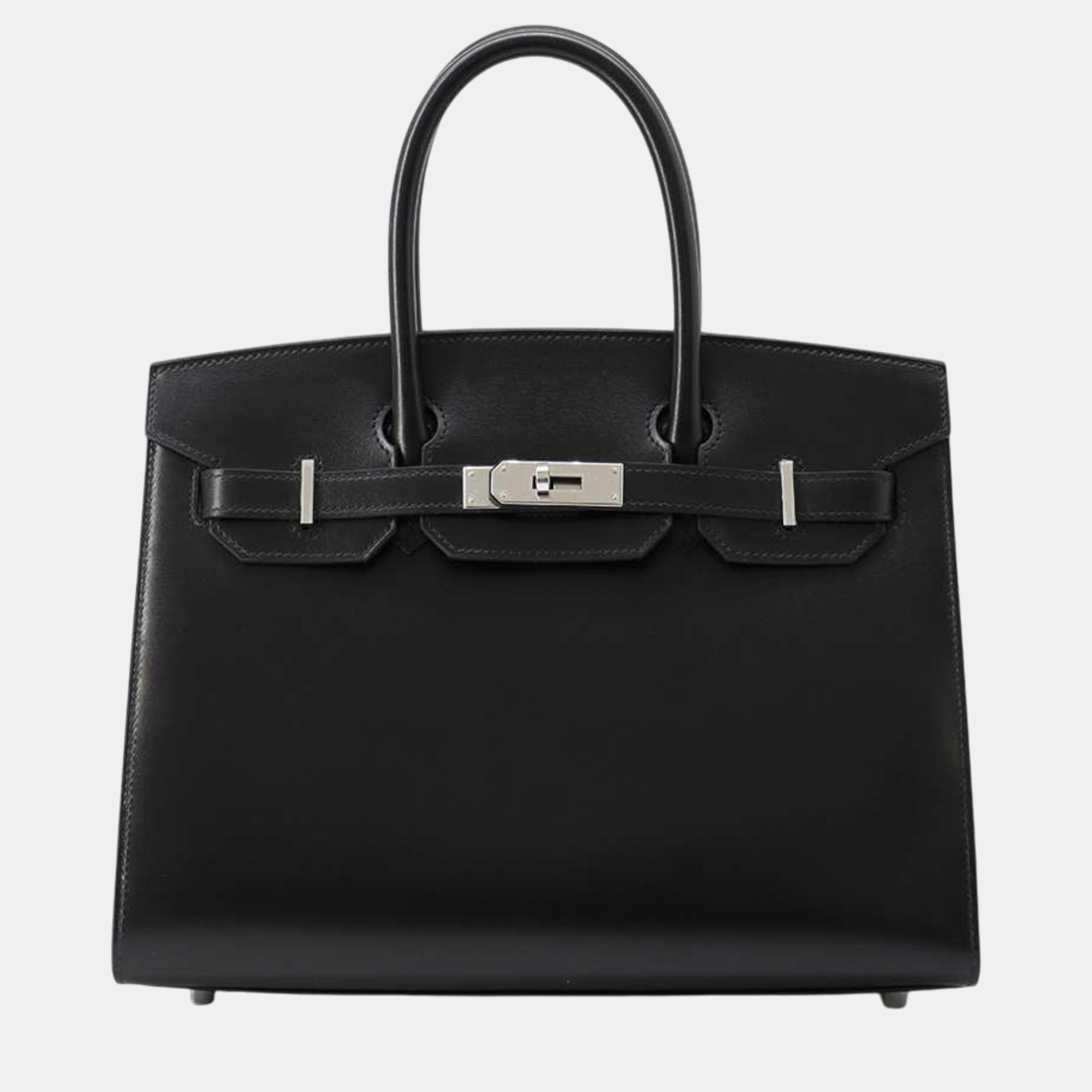 

Hermes Birkin Sellier Black Box Calf Leather Size