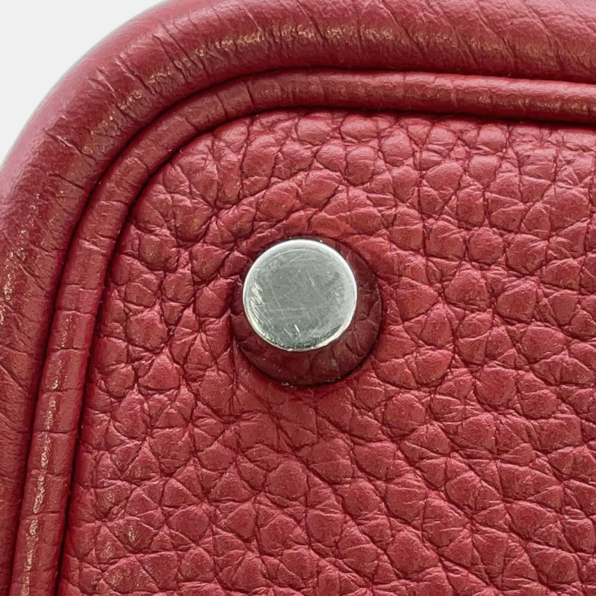 Hermes Rouge Garance Taurillon Clemence  Picotin Lock PM Bag 