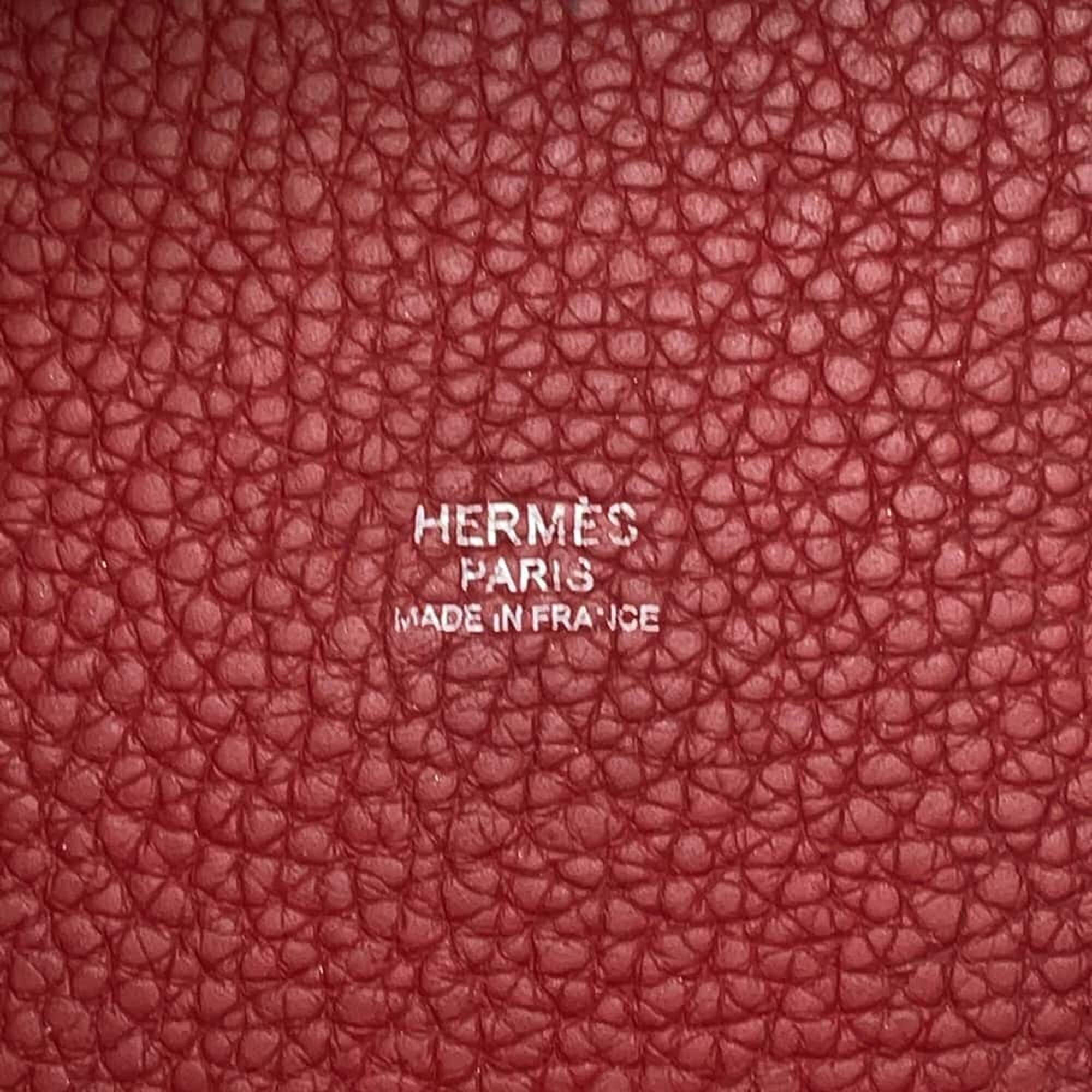 Hermes Rouge Garance Taurillon Clemence  Picotin Lock PM Bag 