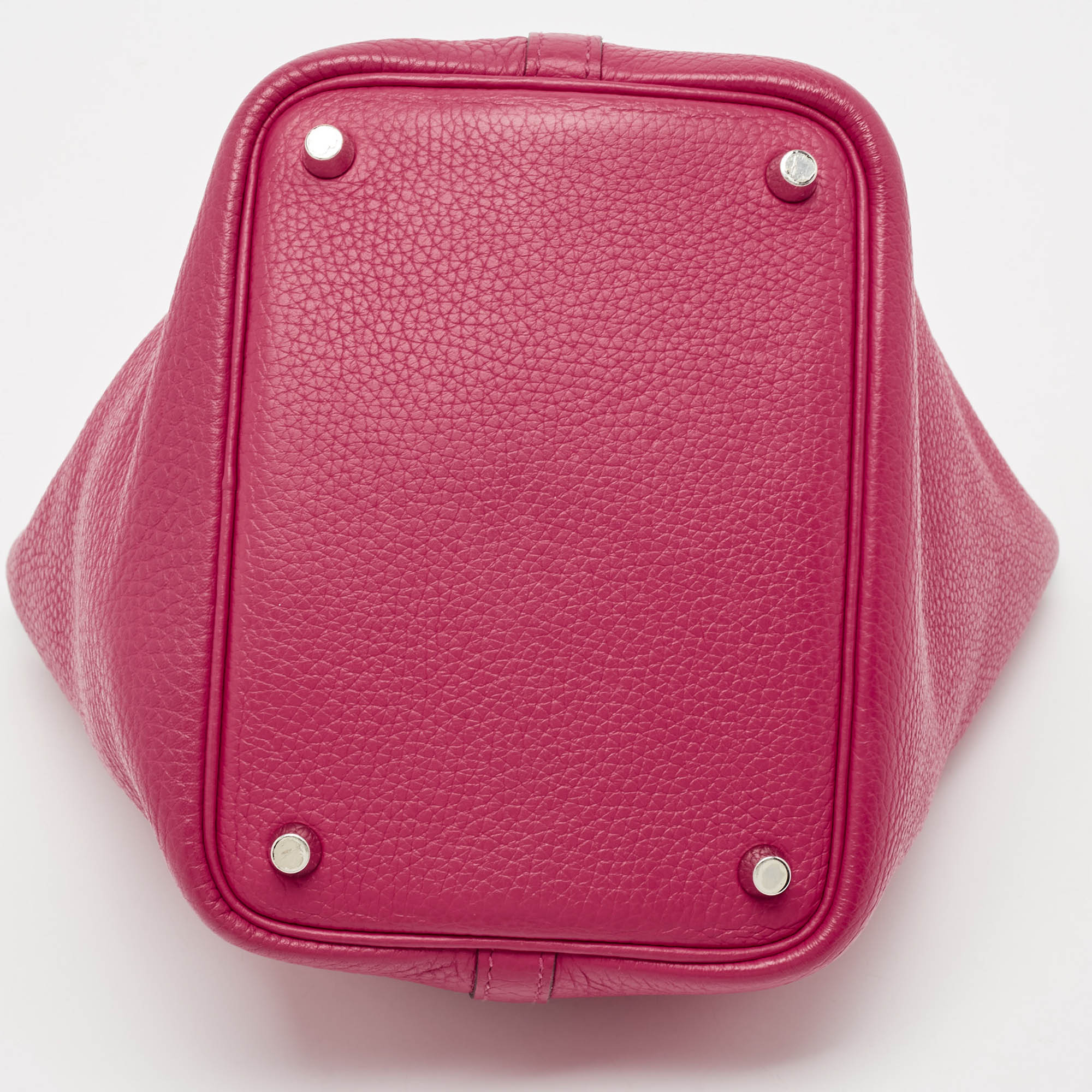 Hermes Rose Mexico/Rouge Coeur Taurillon Clemence Leather Picotin Lock 18 Bag 