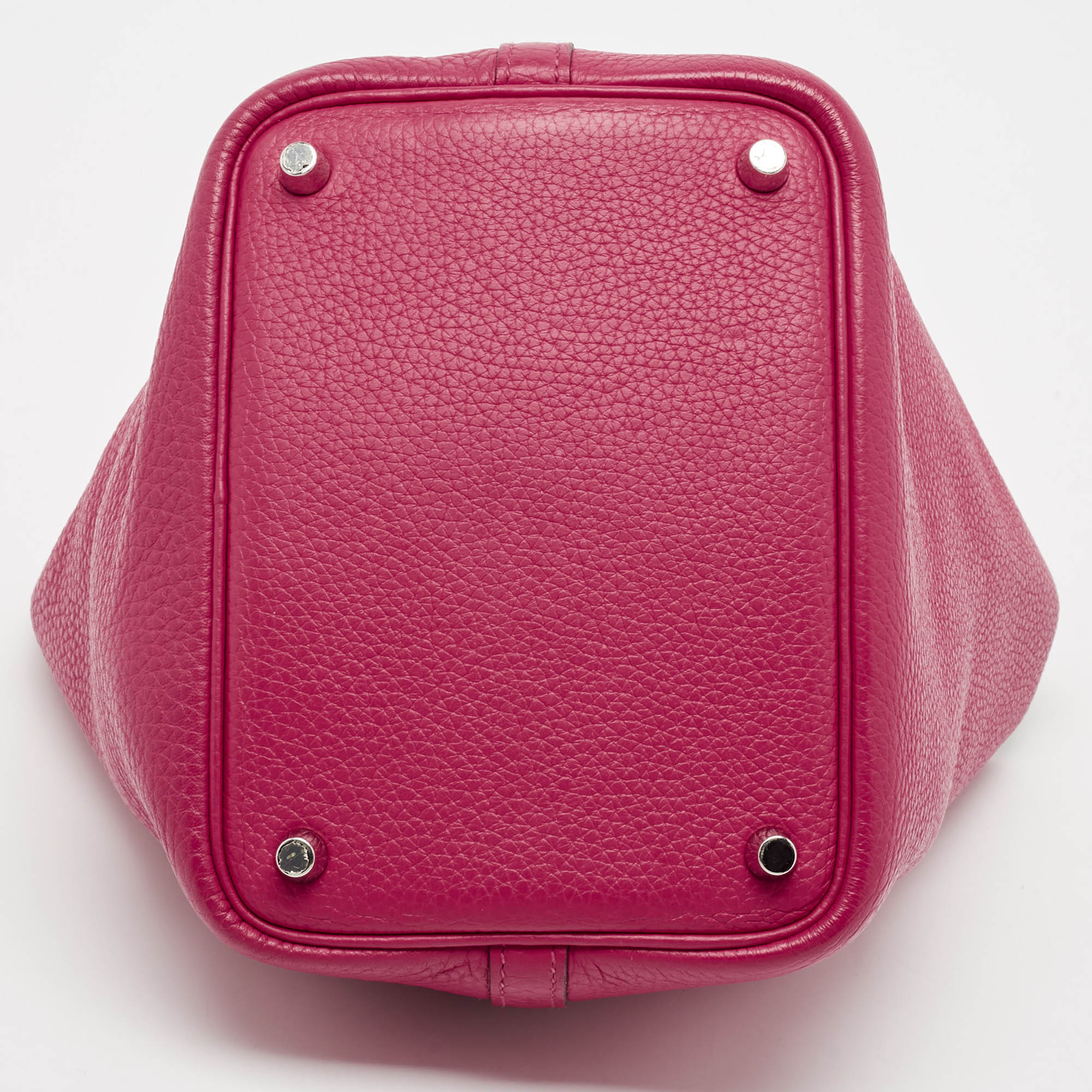 Hermes Rose Mexico/Rouge Coeur Taurillon Clemence Leather Picotin Lock 18 Bag 